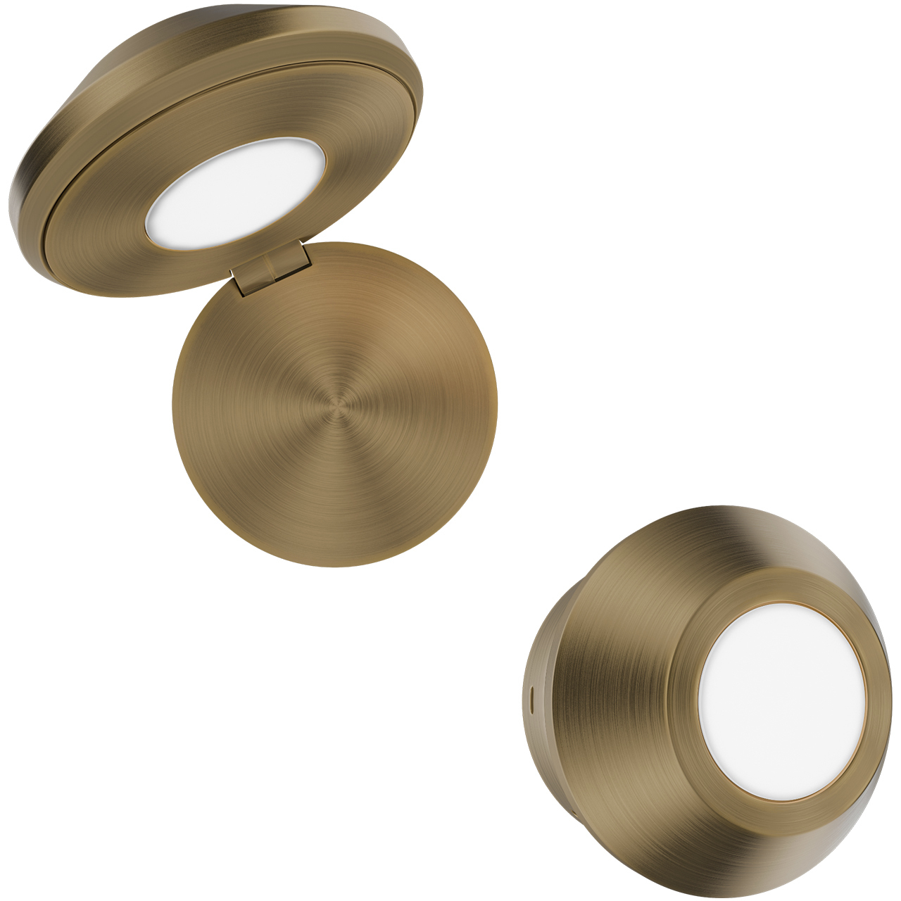 Flipside Reading Light Wall Light in Aged Brass, dweLED