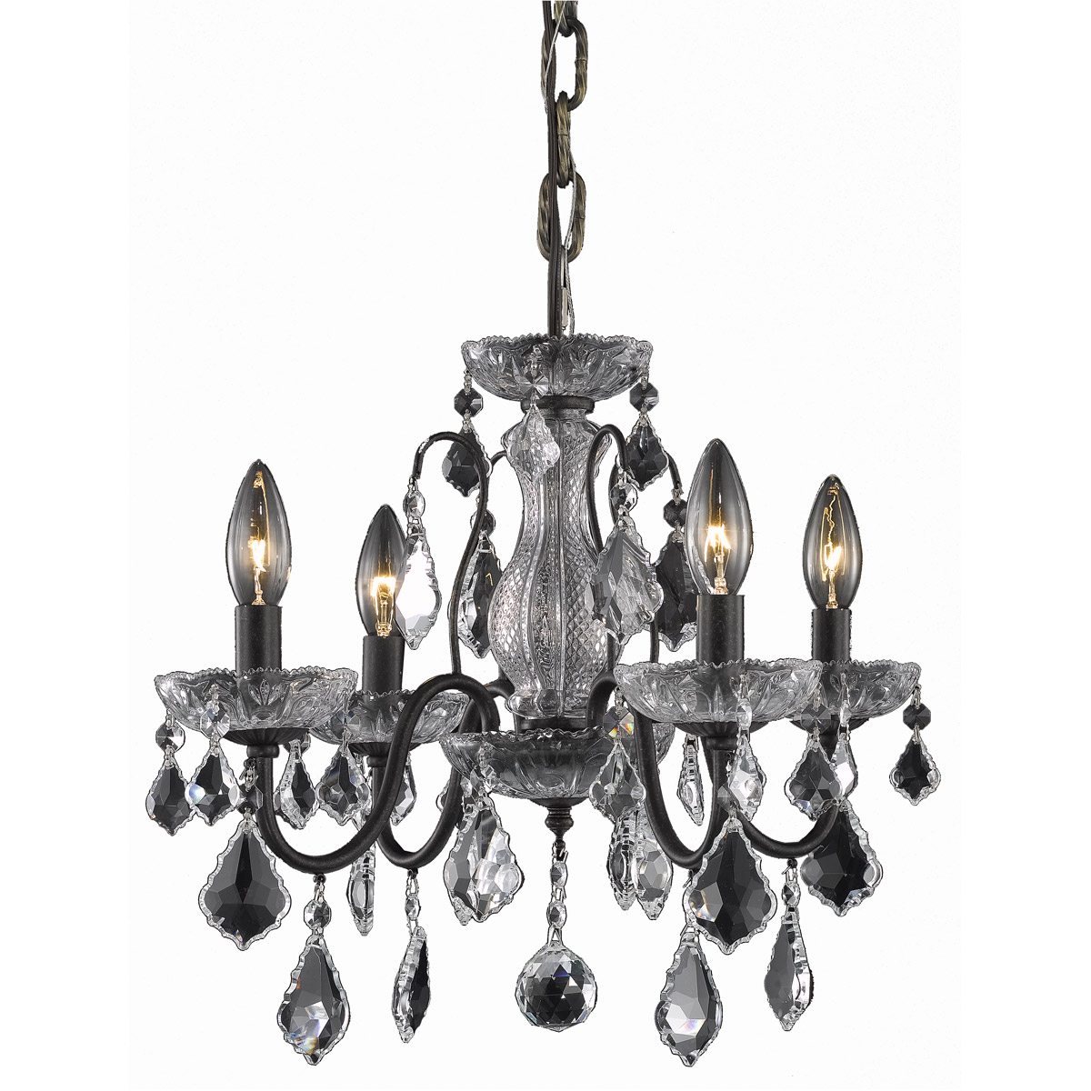 St. Francis 4 Light 17 inch Dark Bronze Dining Chandelier Ceiling Light in Royal Cut