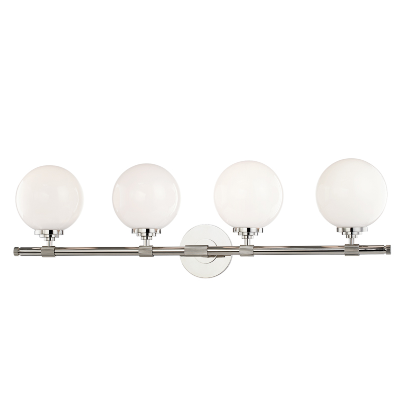 Bowery 4 Light 32.75 inch Polished Nickel Bath Bracket Wall Light