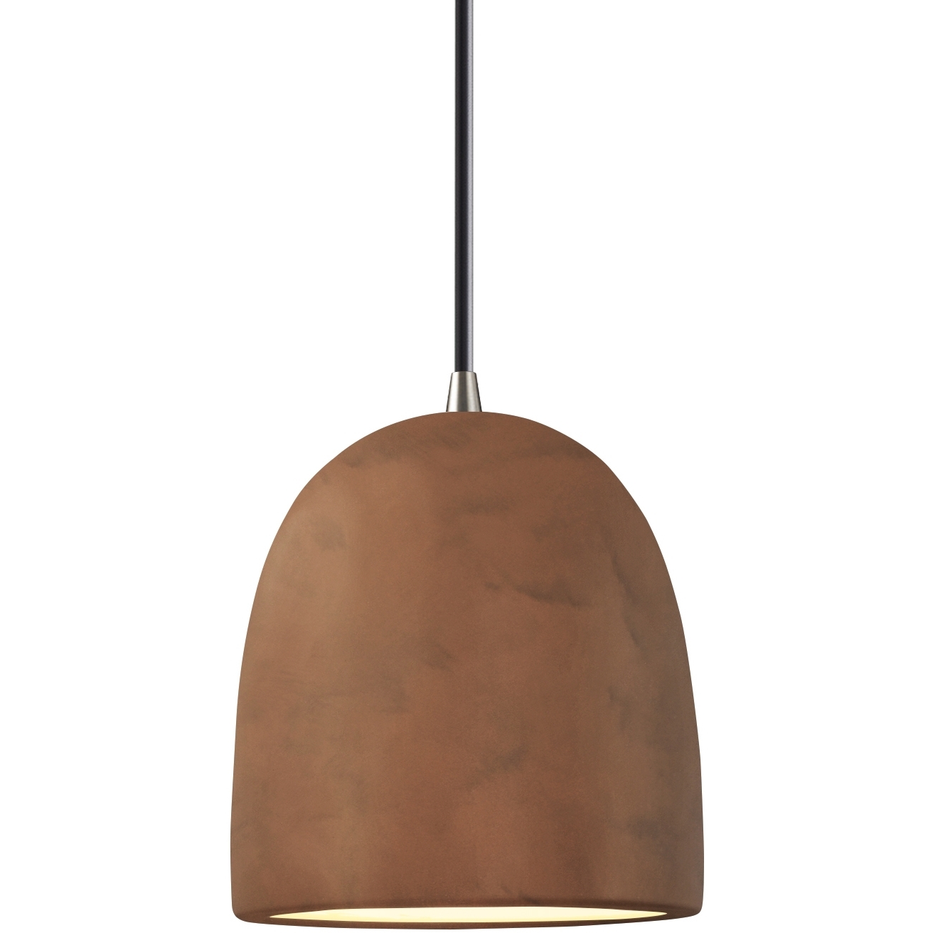 Radiance Collection 1 Light 9 inch Brushed Nickel and Terra Cotta and Black Pendant Ceiling Light