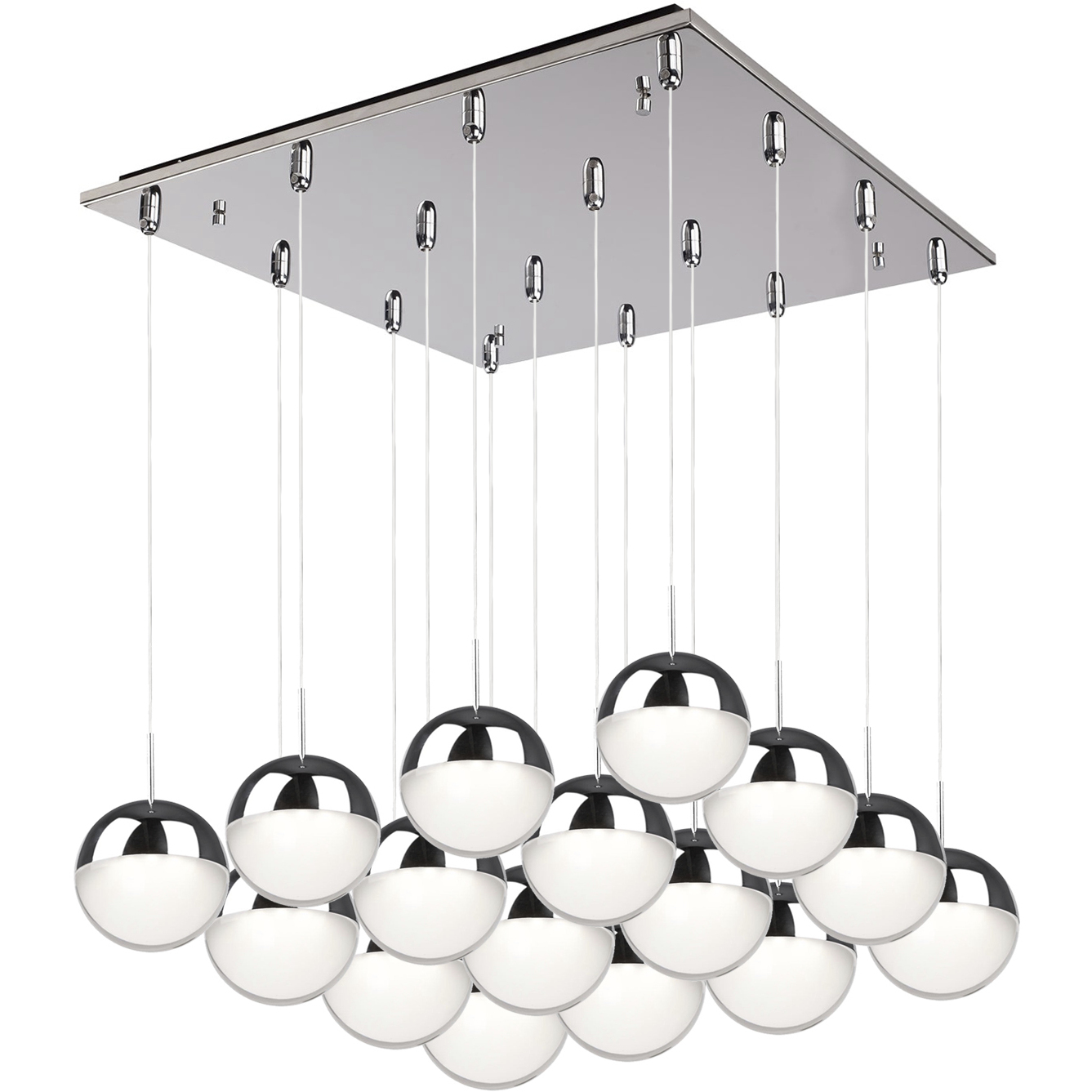 Pluto LED 19.38 inch Chrome Multi Pendant Ceiling Light