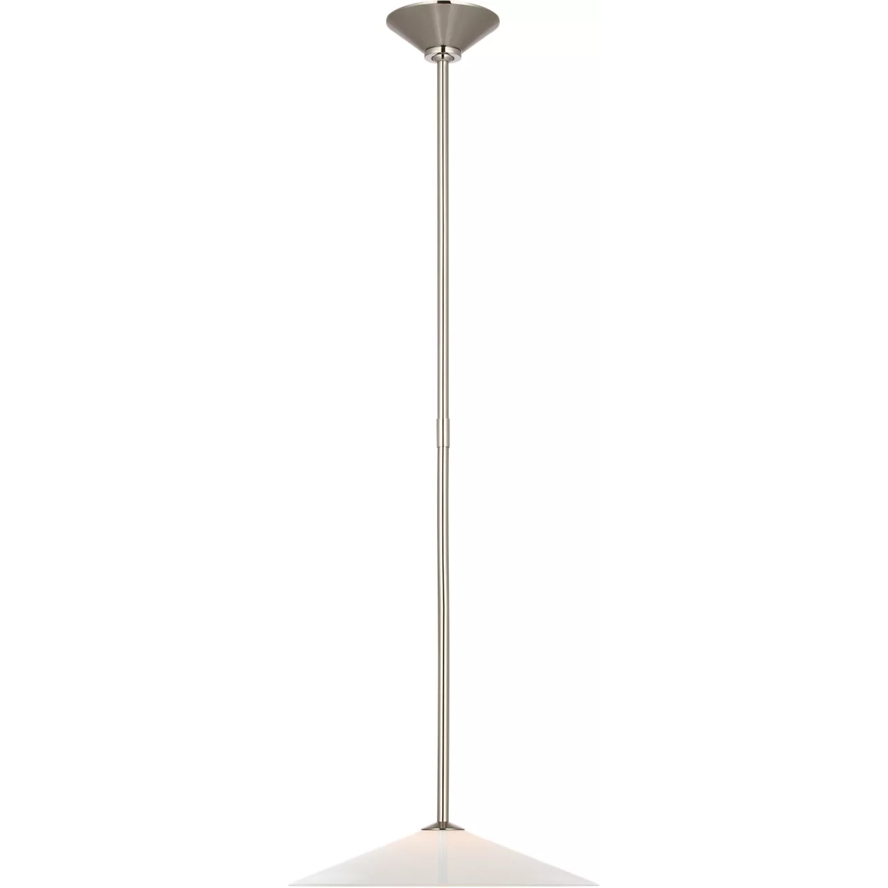Amber Lewis Ponce LED 13 inch Polished Nickel Pendant Ceiling Light in White Glass