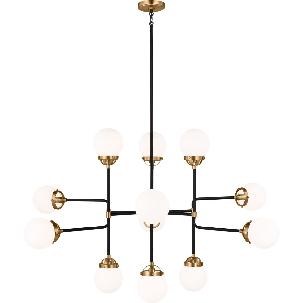 Ian K. Fowler Cafe 12 Light 47 inch Satin Brass Chandelier Ceiling Light