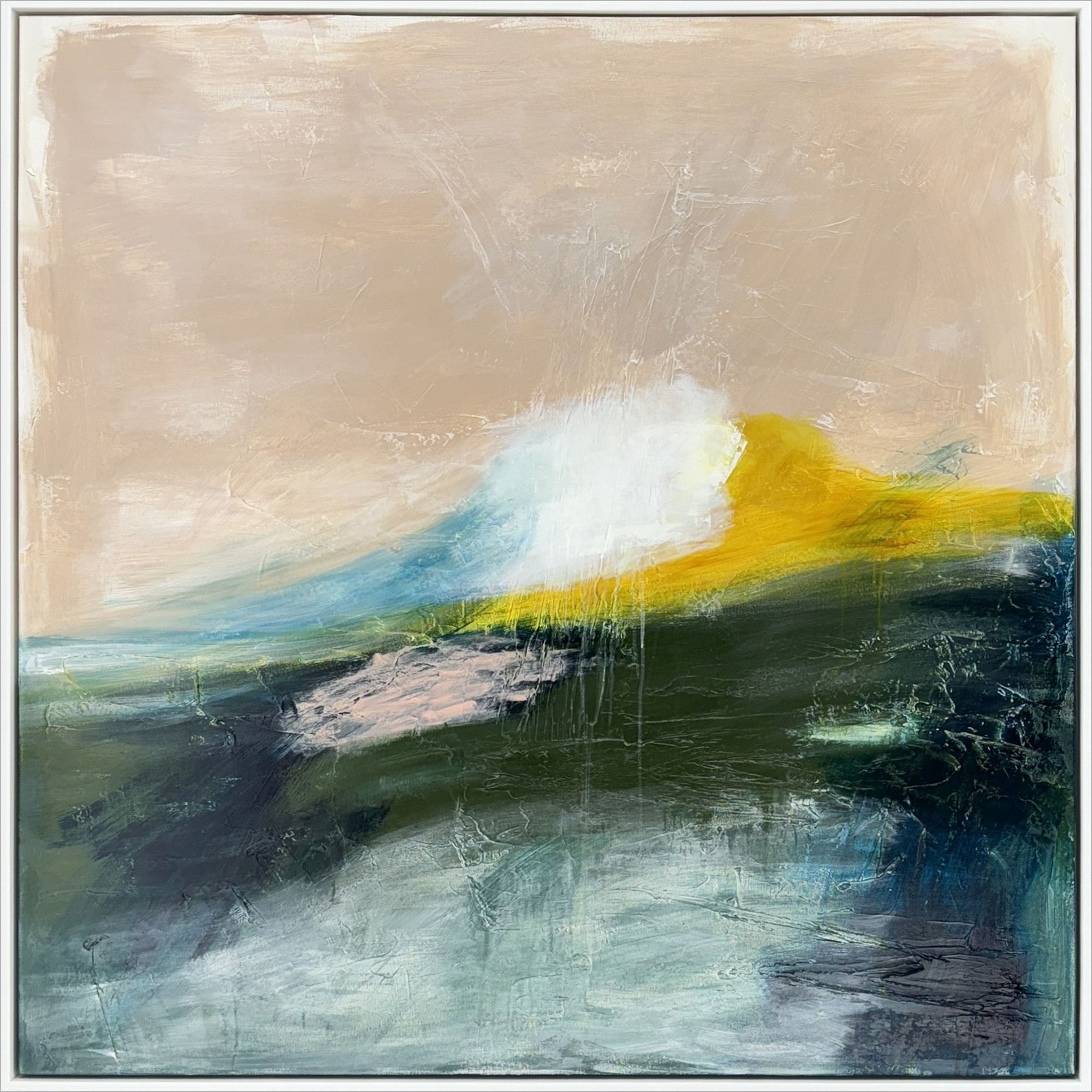 Blush and Bashful Green and Pink and White and Yellow Canvas, The Studio