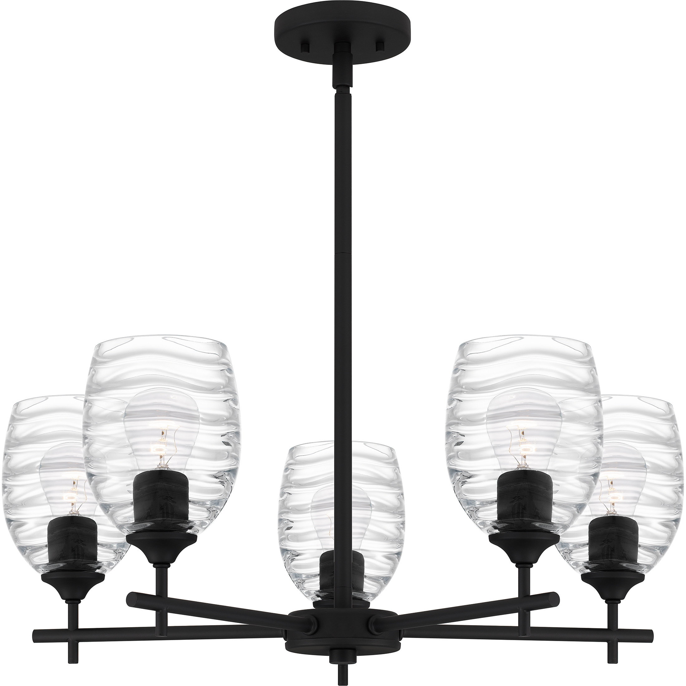 Lucy 5 Light 25 inch Matte Black Chandelier Ceiling Light