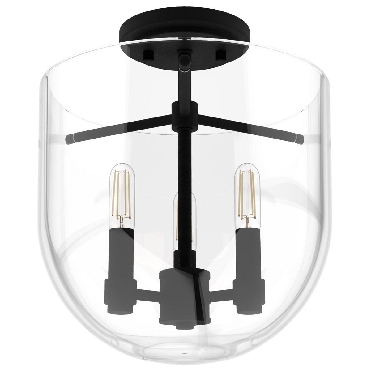 Sacha 3 Light 11 inch Natural Iron Semi-Flush Mount Ceiling Light