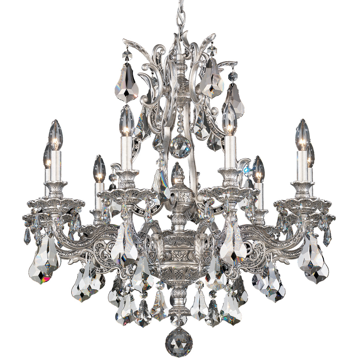 Sophia 9 Light Heirloom Gold Chandelier Ceiling Light in Cast Heirloom Gold, Sophia Swarovski