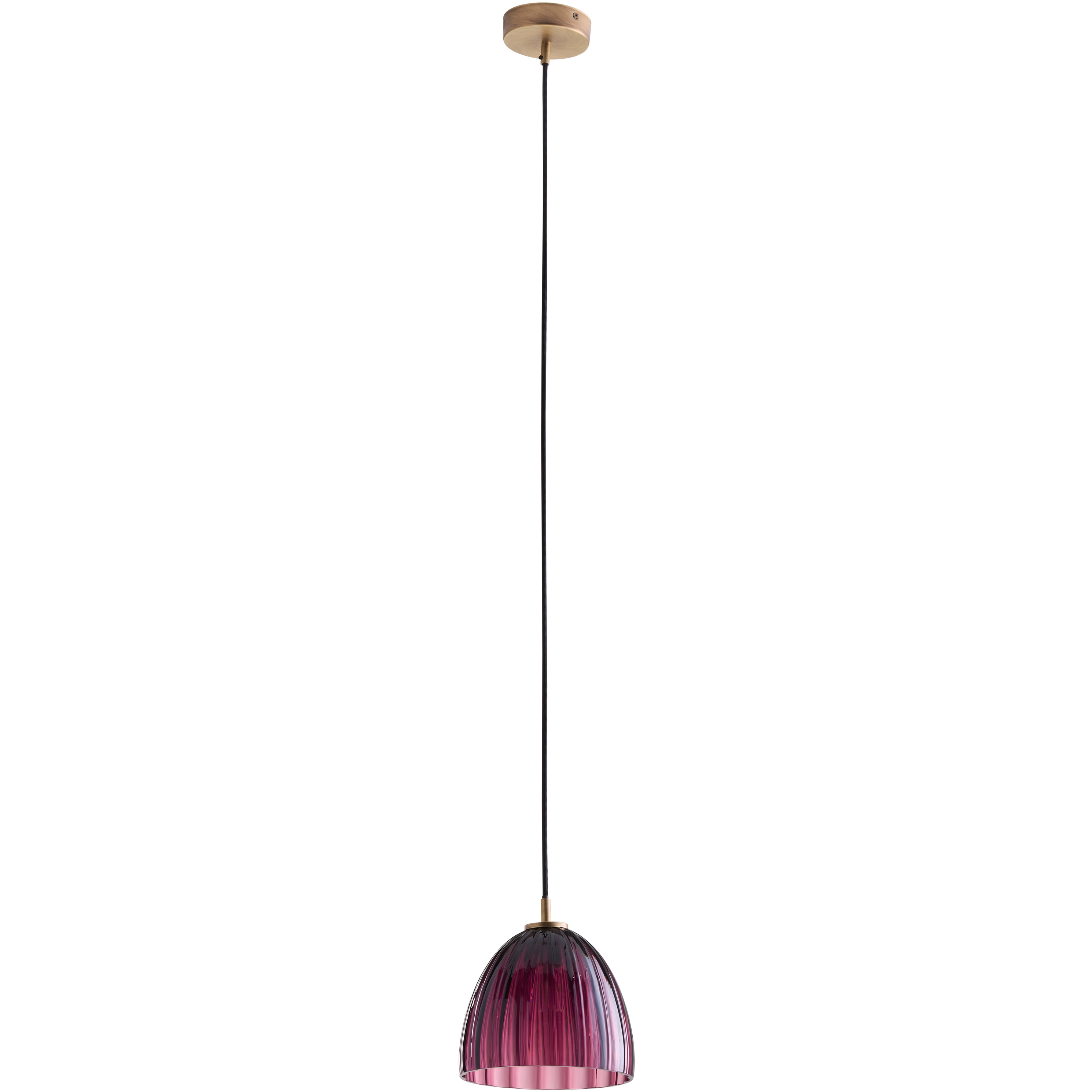 Caterina 1 Light 7.75 inch Purple and Gold Single Pendant Ceiling Light