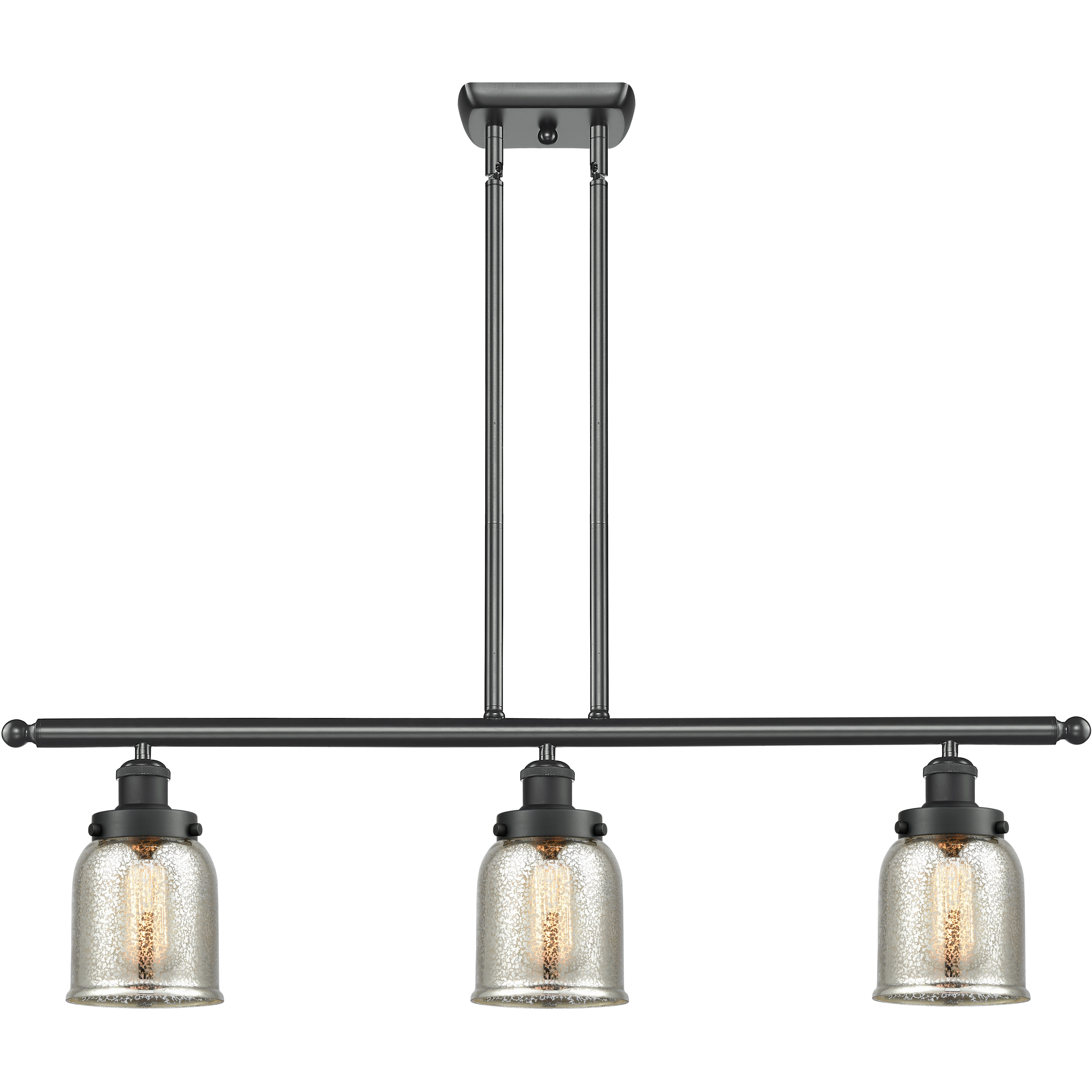 Small Bell 3 Light 36 inch Matte Black Island Light Ceiling Light, Ballston