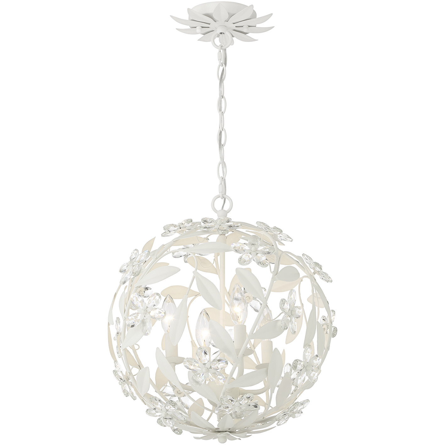Marselle 4 Light 16.5 inch Matte White Mini Chandelier Ceiling Light