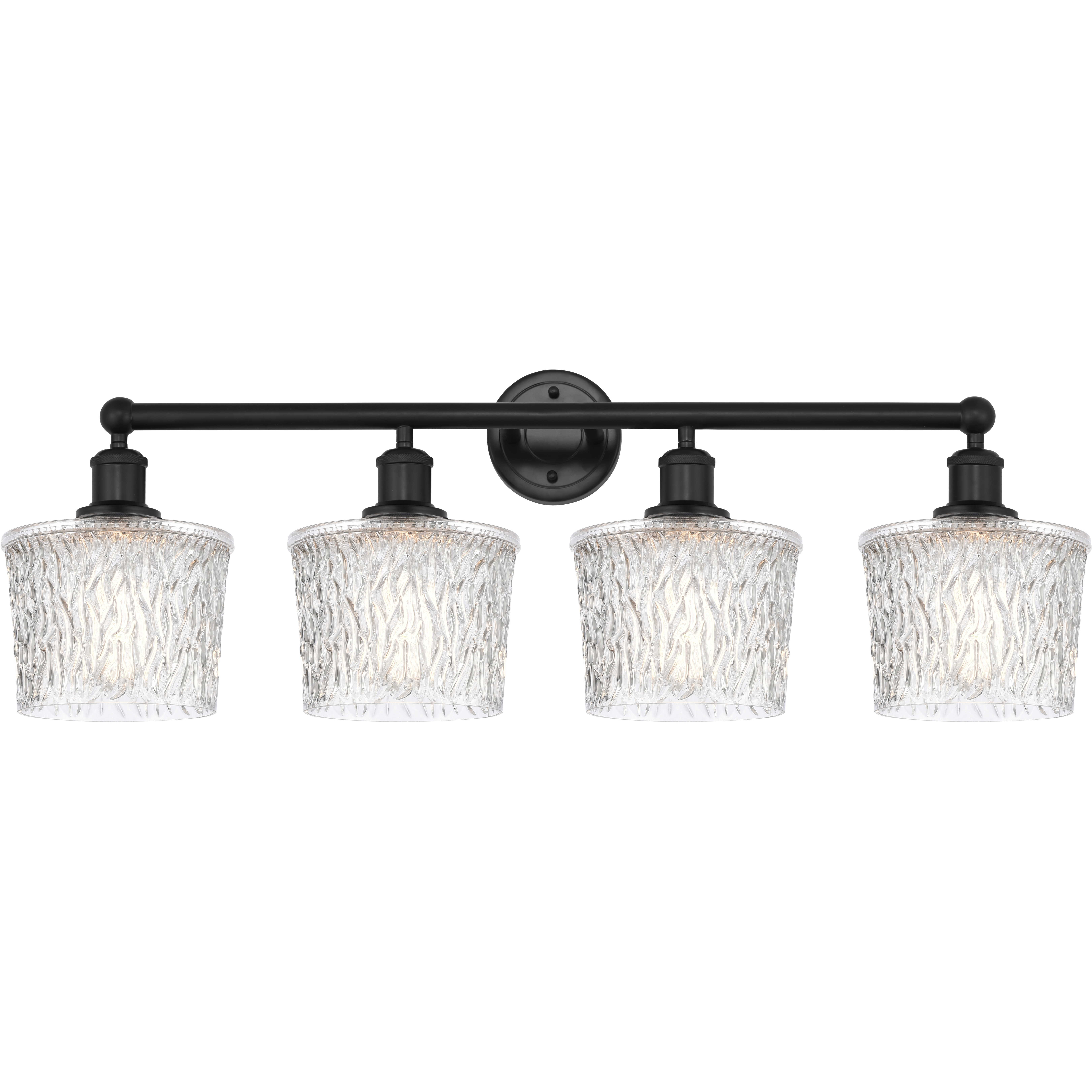 Edison Niagra 4 Light 34 inch Matte Black Bath Vanity Light Wall Light