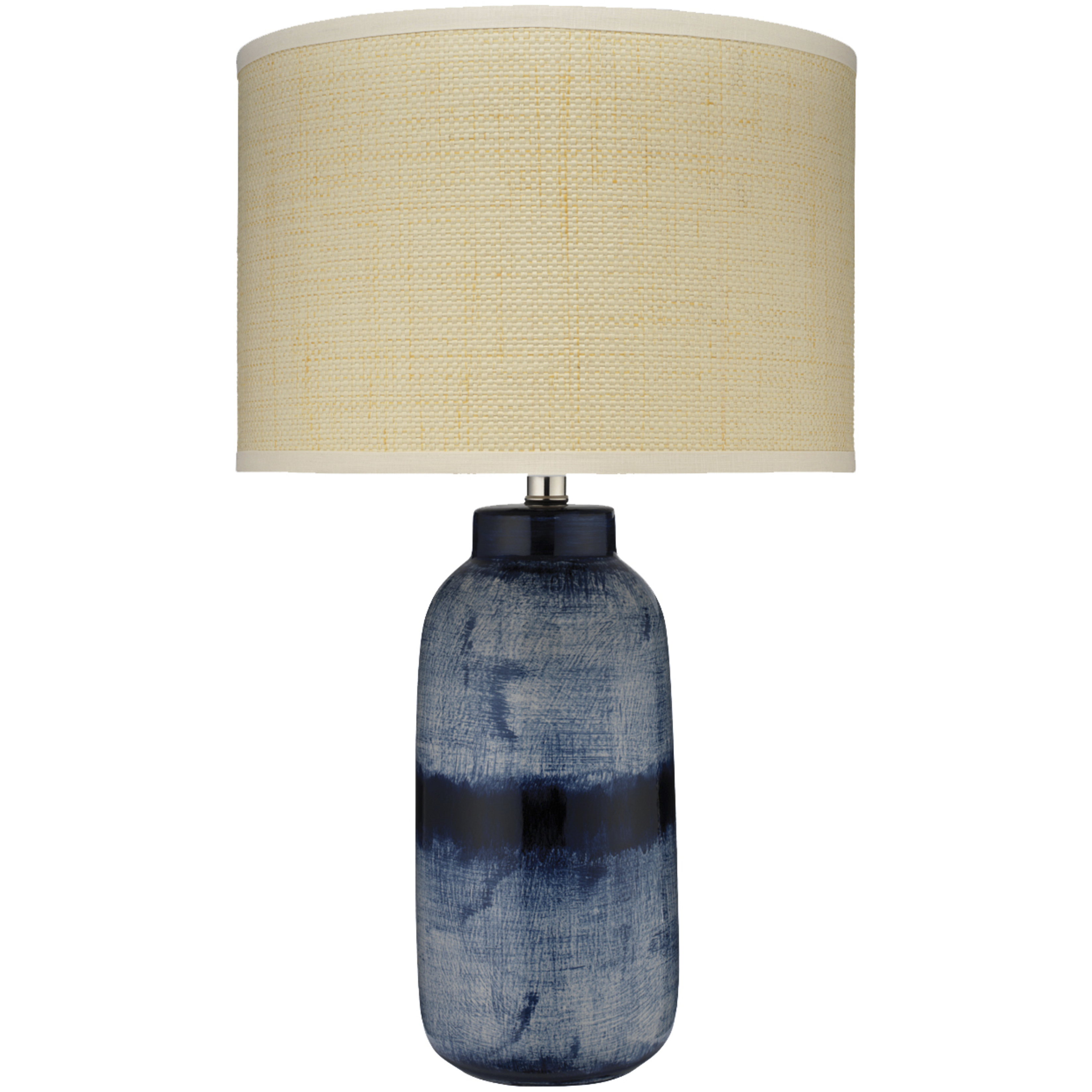 Batik 25 inch 150 watt Indigo Table Lamp Portable Light in Raffia