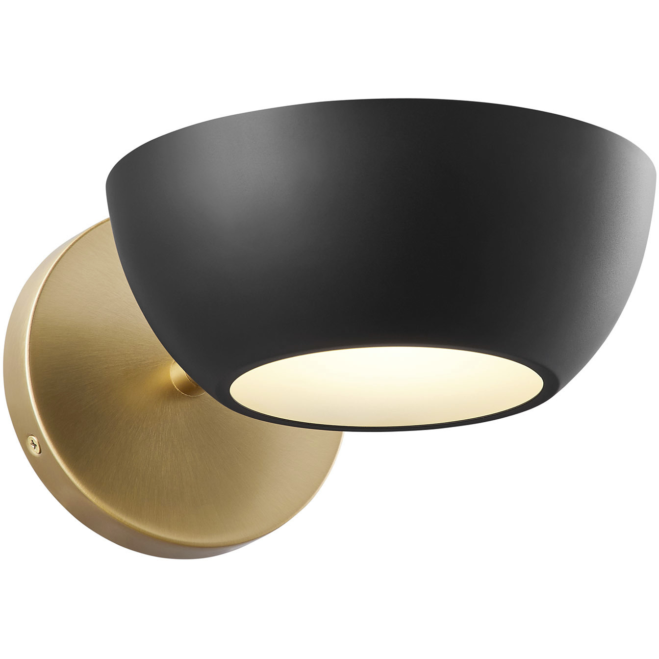 Contemporary 1 Light 7 inch Matte Black with Natural Brass Wall Sconce Wall Light