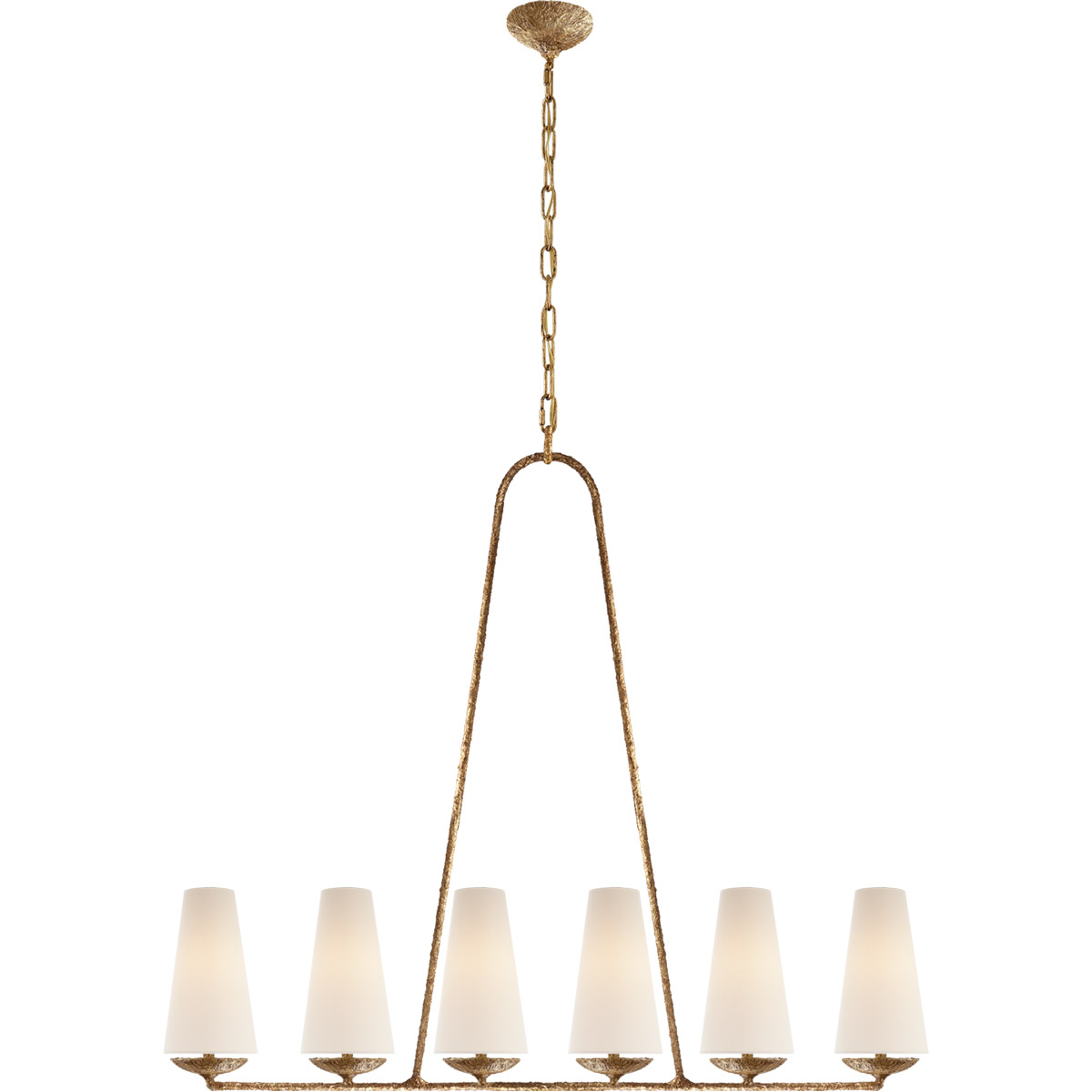 AERIN Fontaine 6 Light 45.25 inch Gilded Plaster Linear Chandelier Ceiling Light