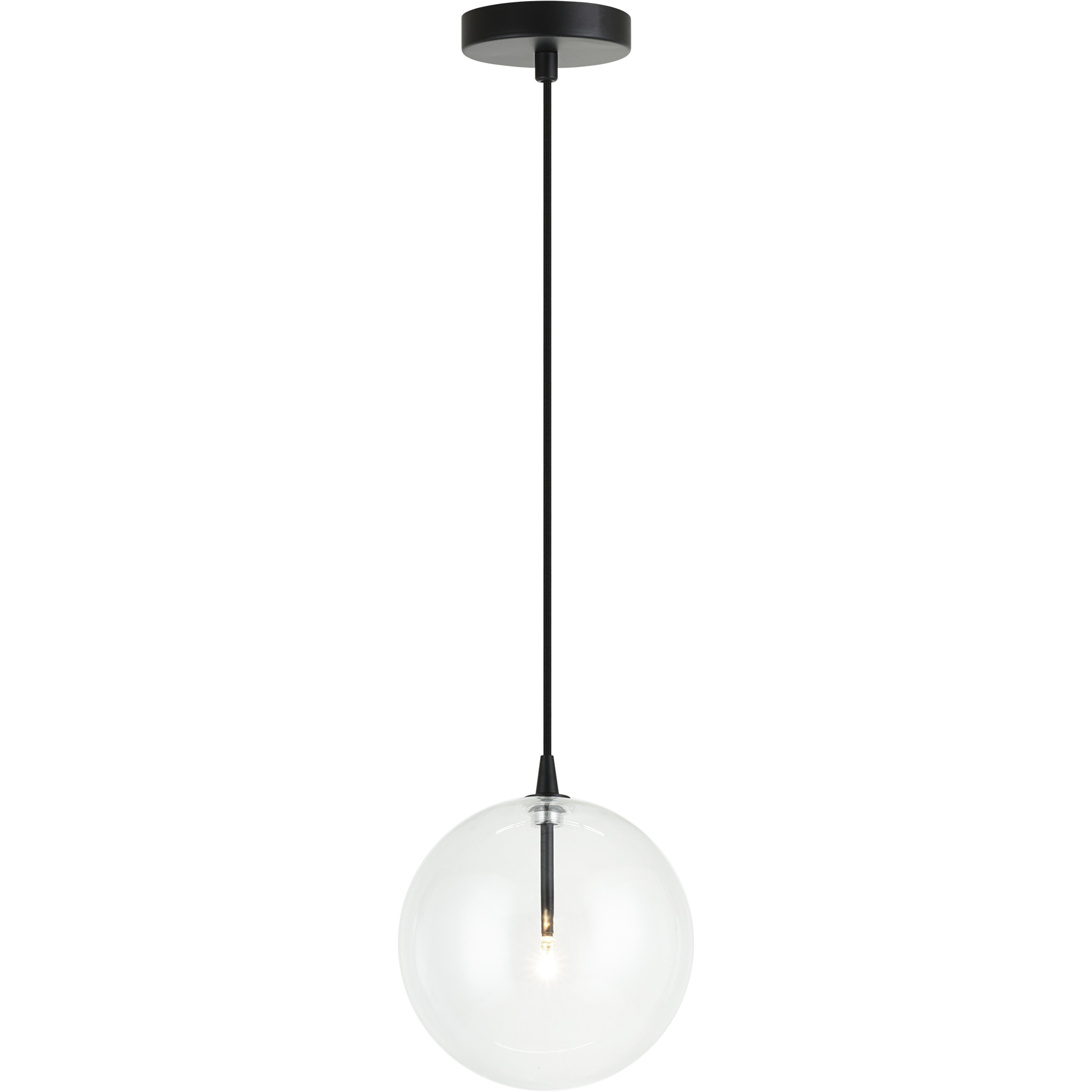 Matteo Lighting Bolha 1 Light 11 inch Black Pendant Ceiling Light in Black and Clear C81811BKCL - Open Box