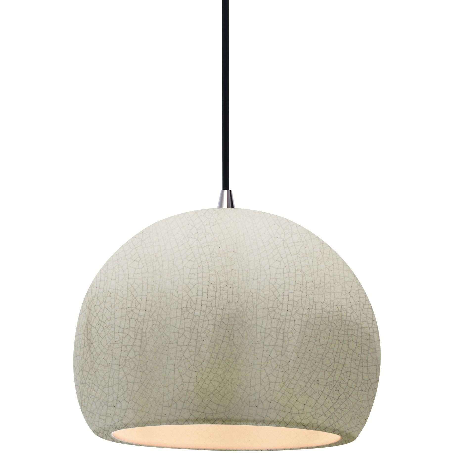 Radiance LED 7 inch White Crackle and Brushed Nickel Pendant Ceiling Light