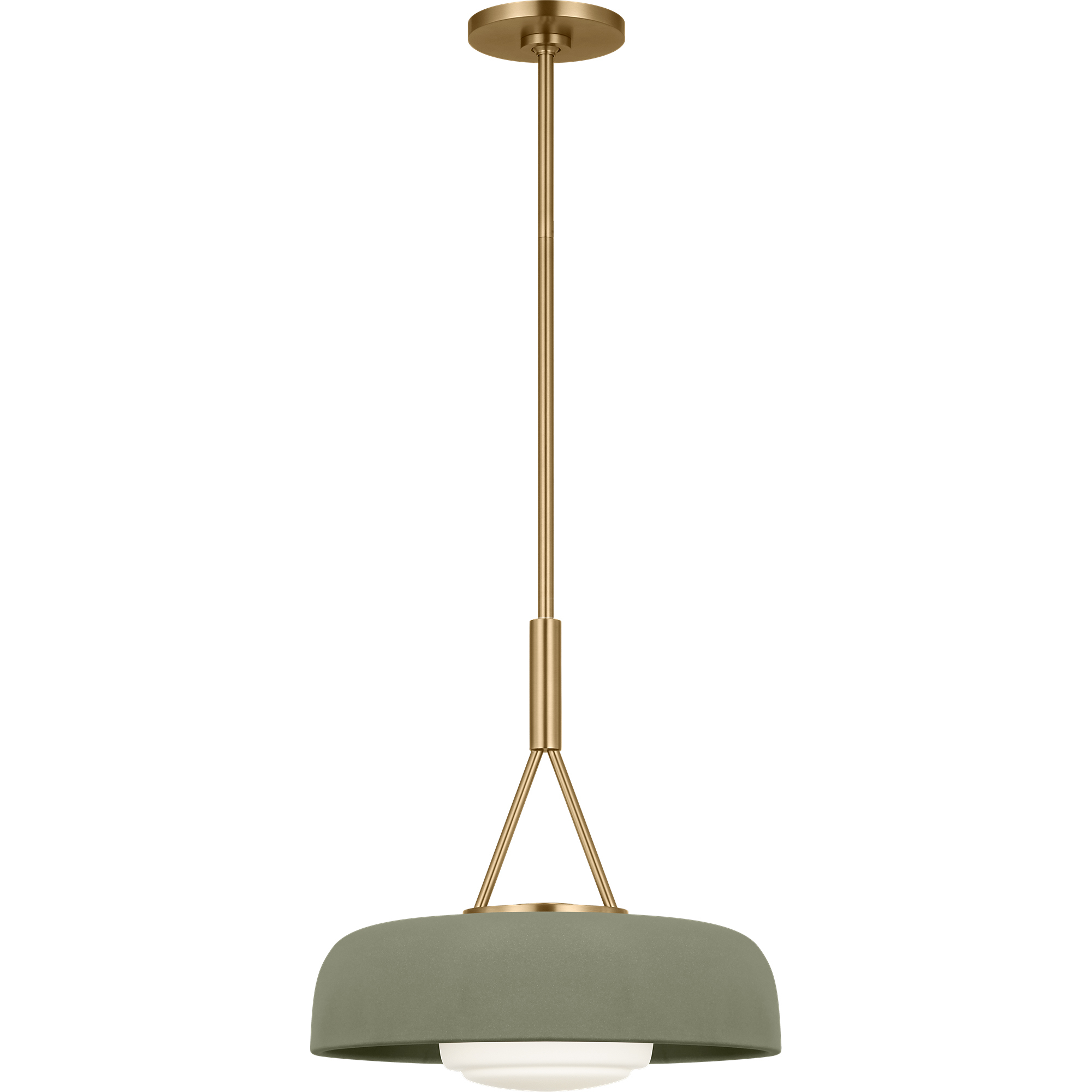Richard June Liora 1 Light 15 inch Estate Brass Pendant Ceiling Light in Standard, Sage Stoneware