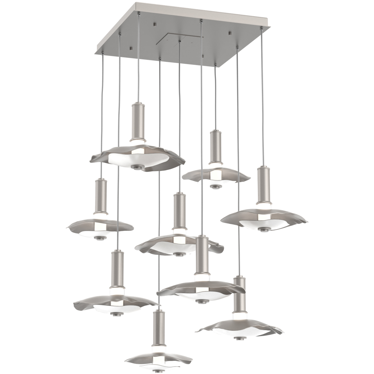 Cumulus LED 37 inch Beige Silver with White Metal Multi-Pendant Ceiling Light