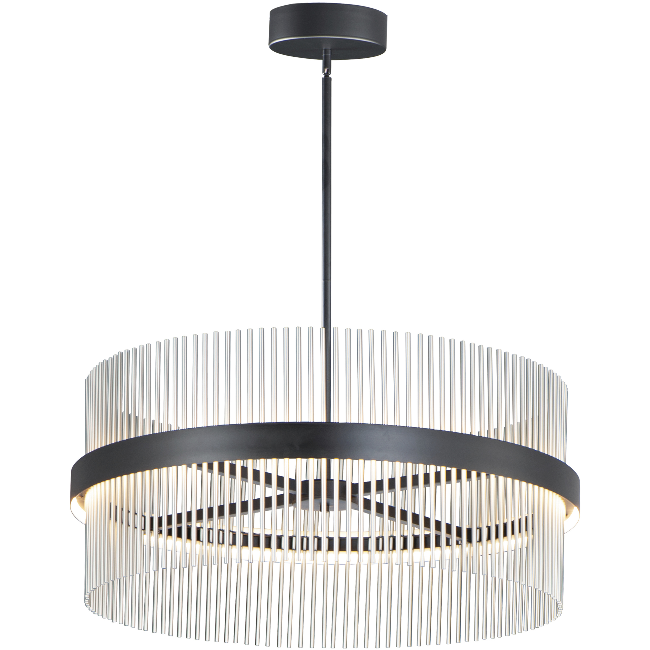 Chimes 5CCT LED 33.75 inch Black and Satin Nickel Single Pendant Ceiling Light