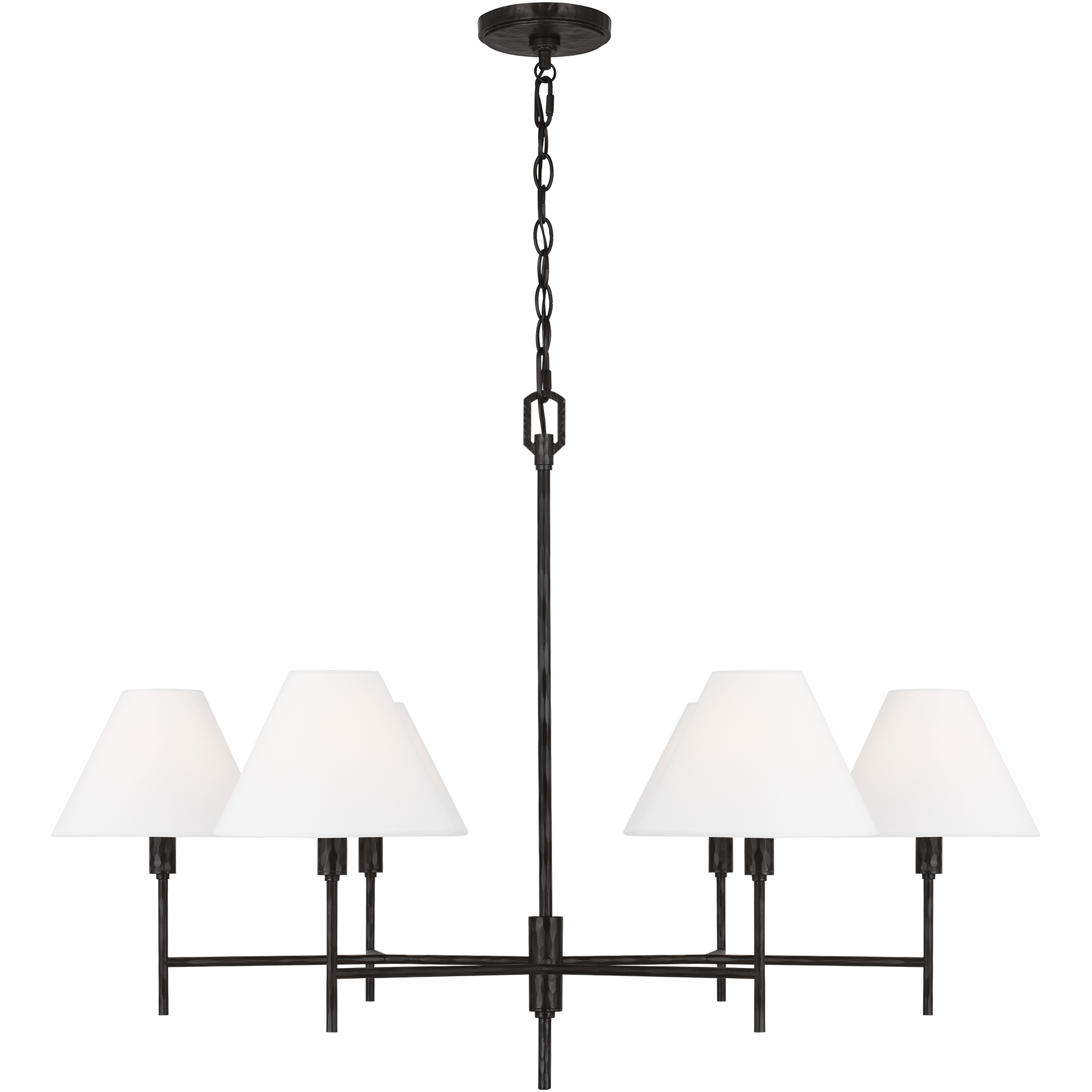 C&M by Chapman & Myers Ridgewood 6 Light 36 inch Aged Iron Chandelier Ceiling Light