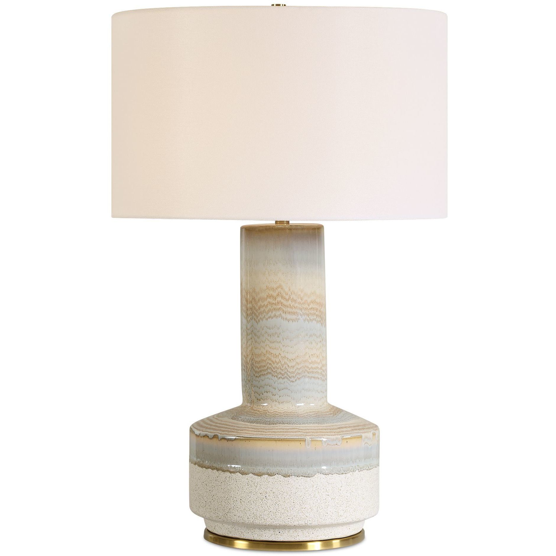 Armitage 27.5 inch 150 watt Hues of Blue and Brown and Yellow and Antique Brass Table Lamp Portable Light