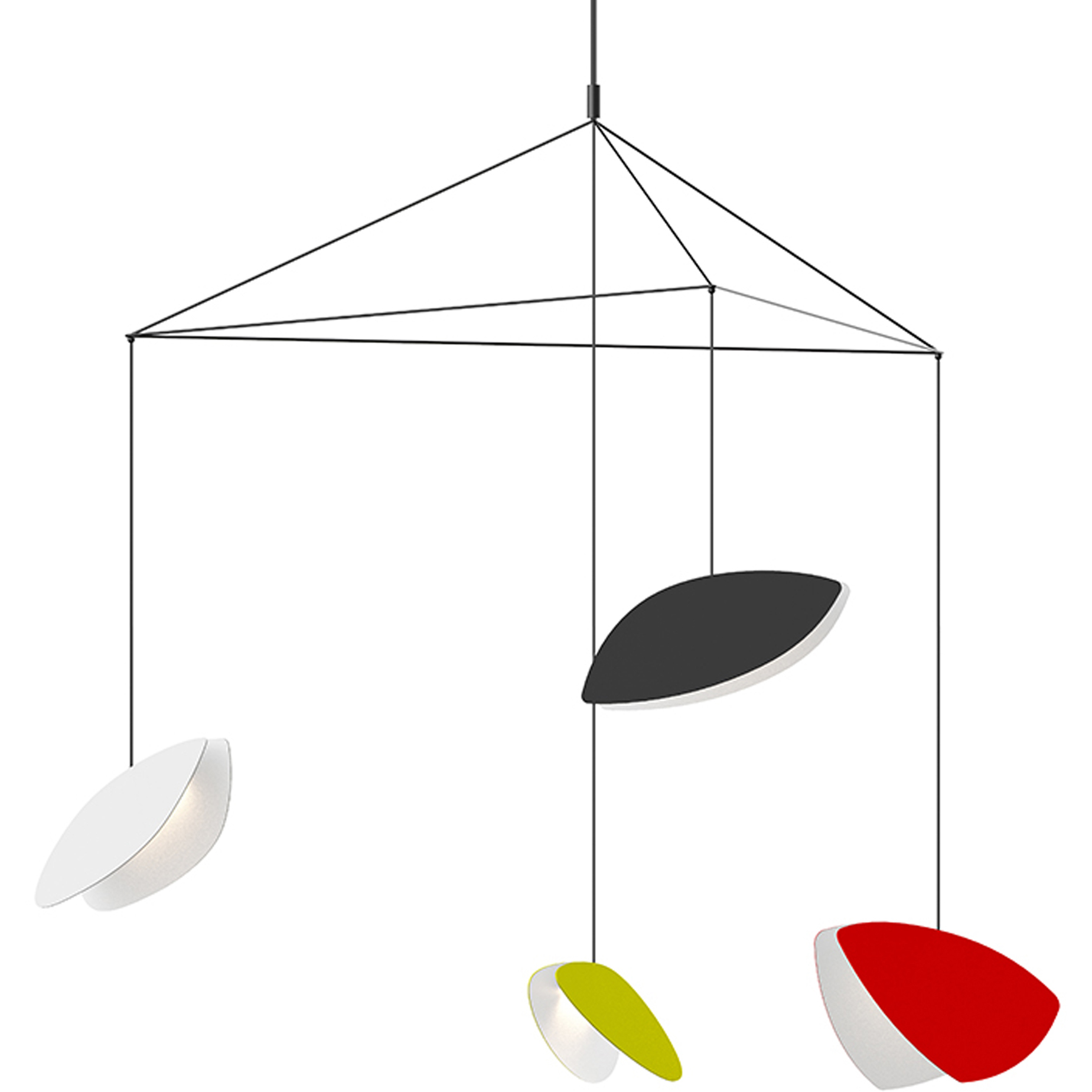 Papillons LED 53.5 inch Satin Black Pendant Ceiling Light in Multi