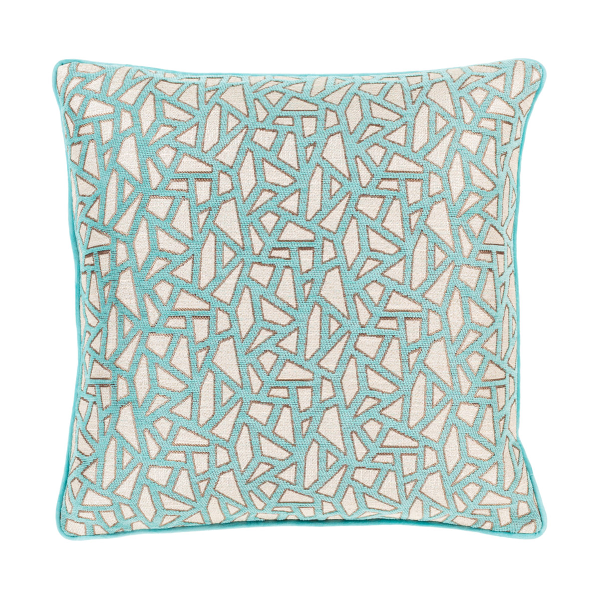 Biming 20 X 20 inch Aqua/Ivory/Camel Pillow Kit, Square
