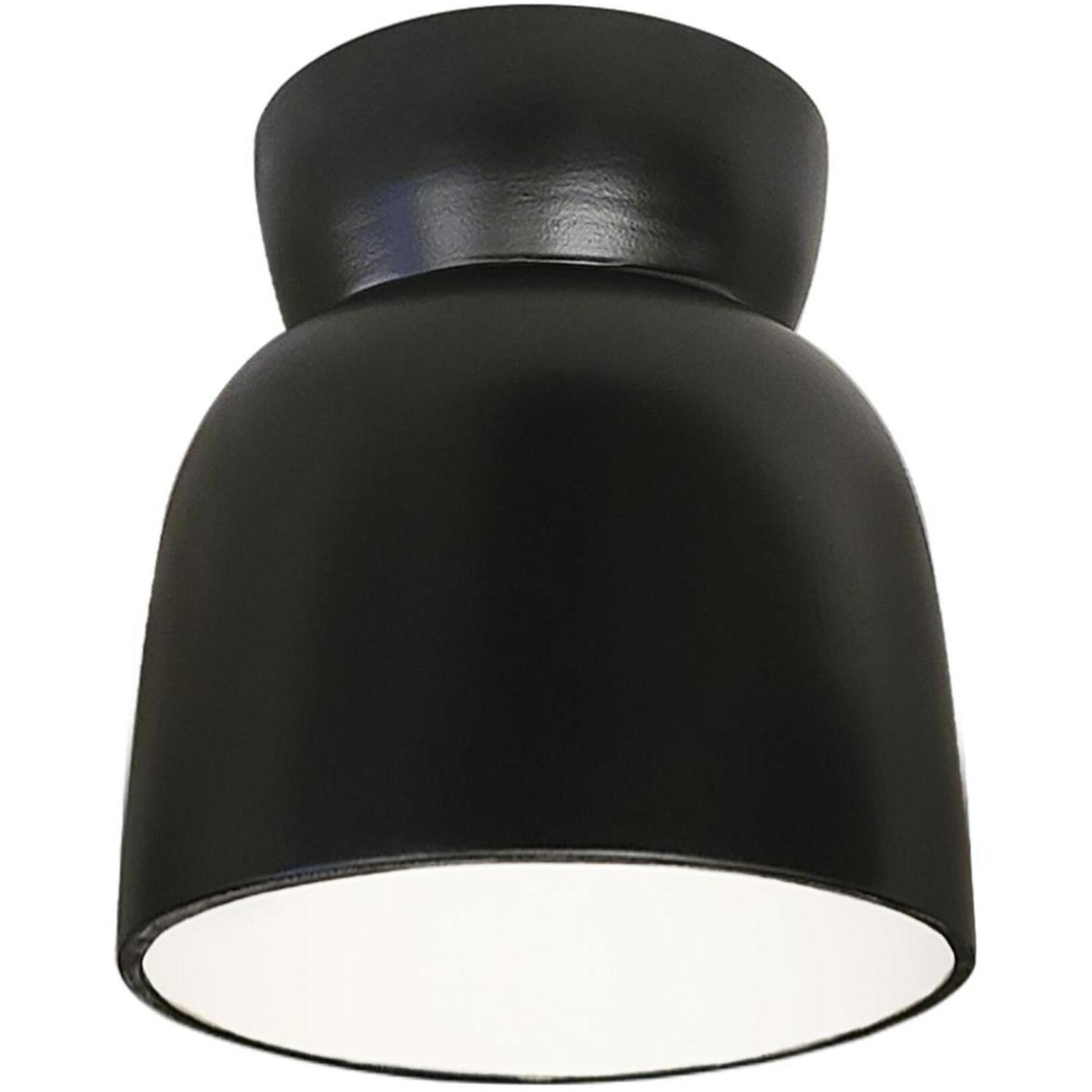 Radiance Collection - Hourglass 1 Light 7.5 inch Carbon Matte Black Flush-Mount Ceiling Light in Replaceable Bulb, Form+Finish+Function