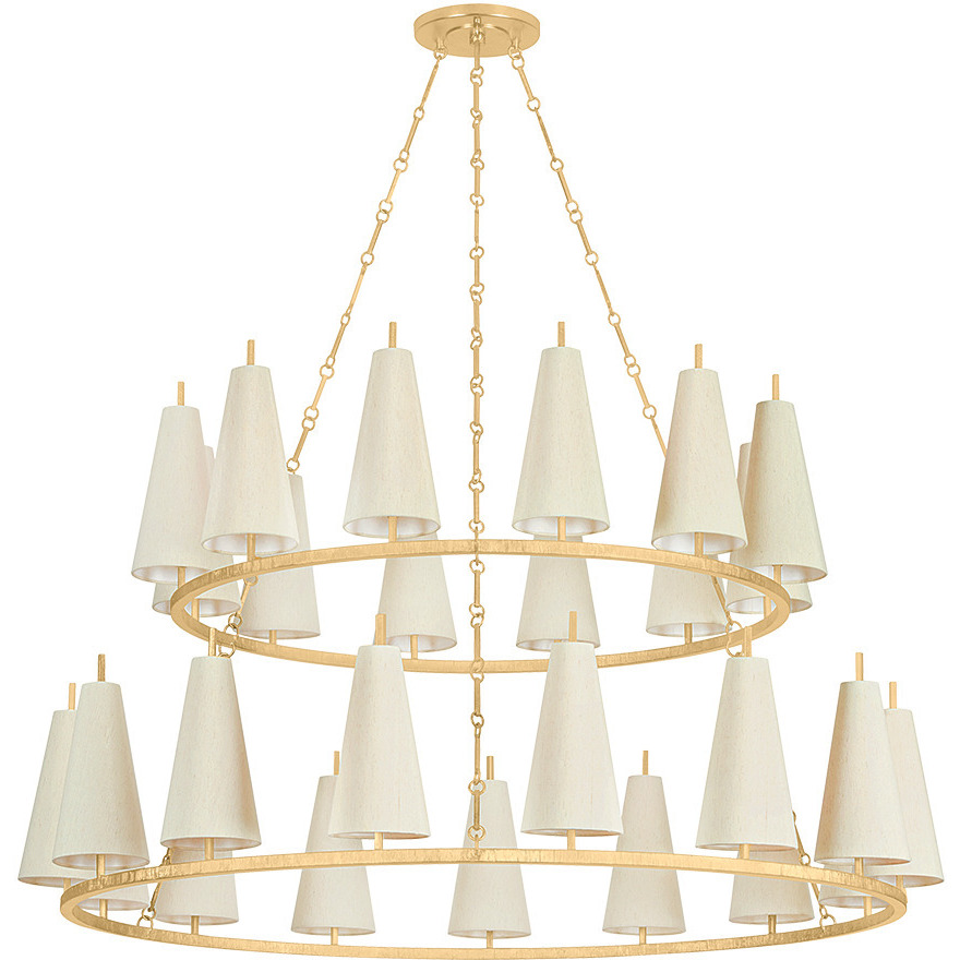 Tirana 27 Light 54.75 inch Vintage Gold Leaf Chandelier Ceiling Light
