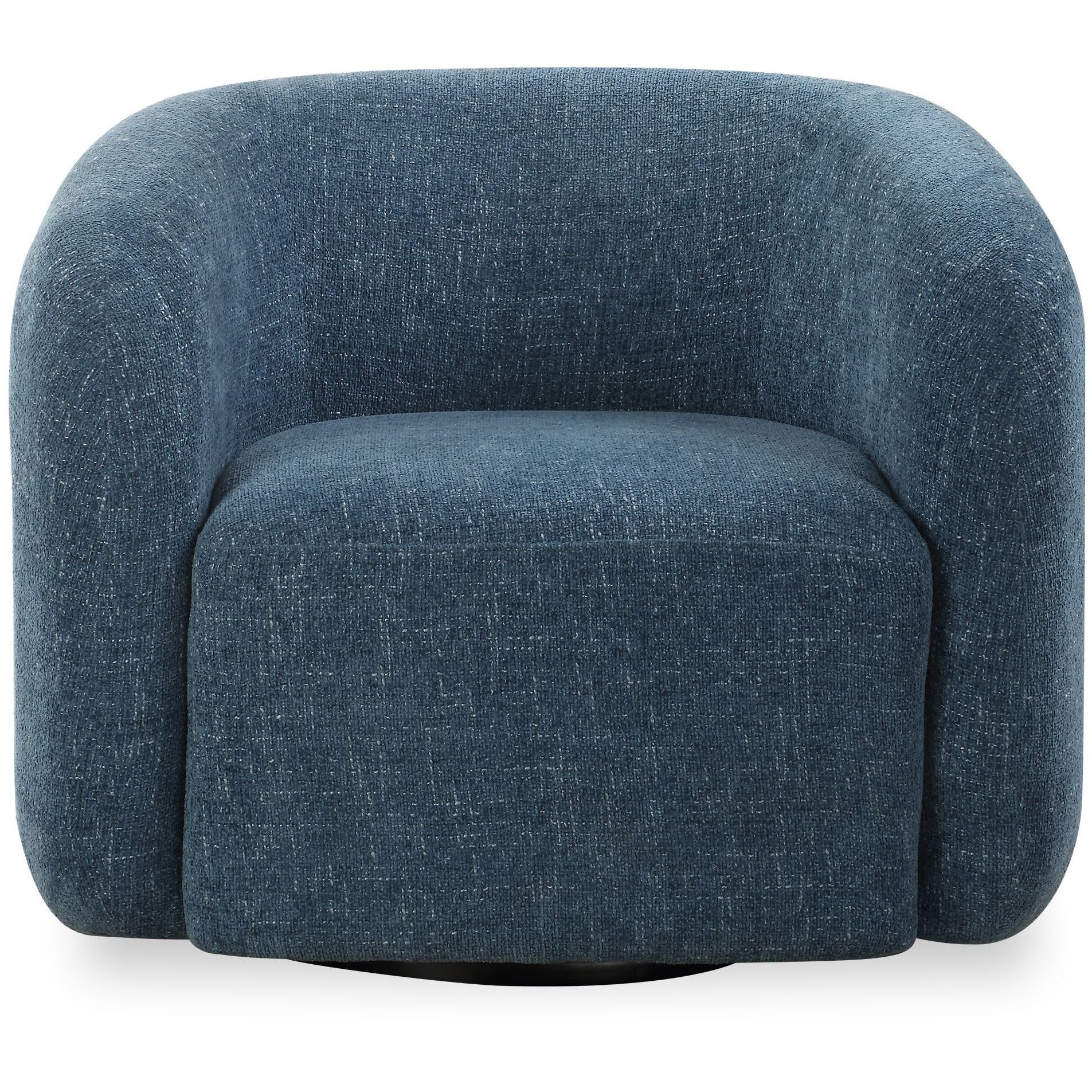 Junie Black and Blueberry Swivel Barrel Chair