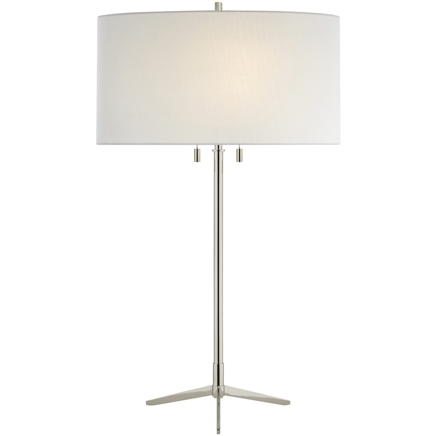 Thomas O'Brien Caron 26.5 inch 60 watt Polished Nickel Table Lamp Portable Light in Linen