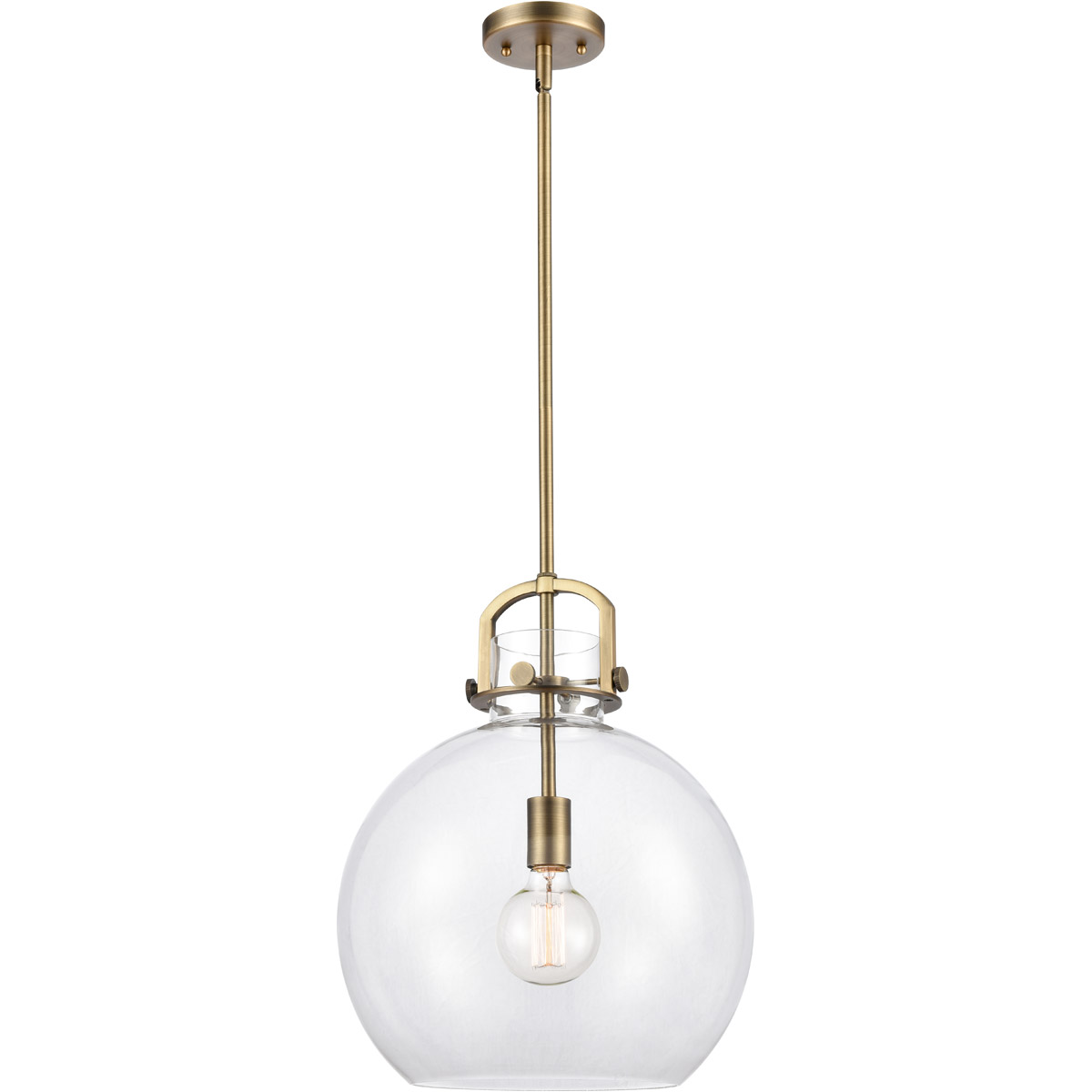 Restoration Newton 1 Light 14 inch Brushed Brass Mini Pendant Ceiling Light, Restoration