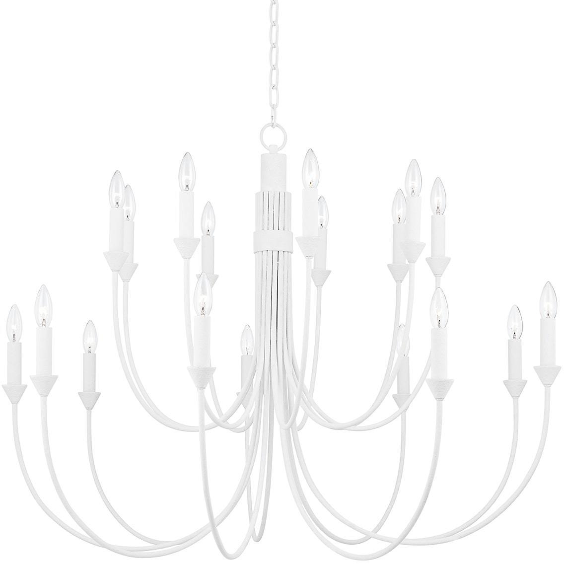 Cate 18 Light 42 inch Gesso White Chandelier Ceiling Light