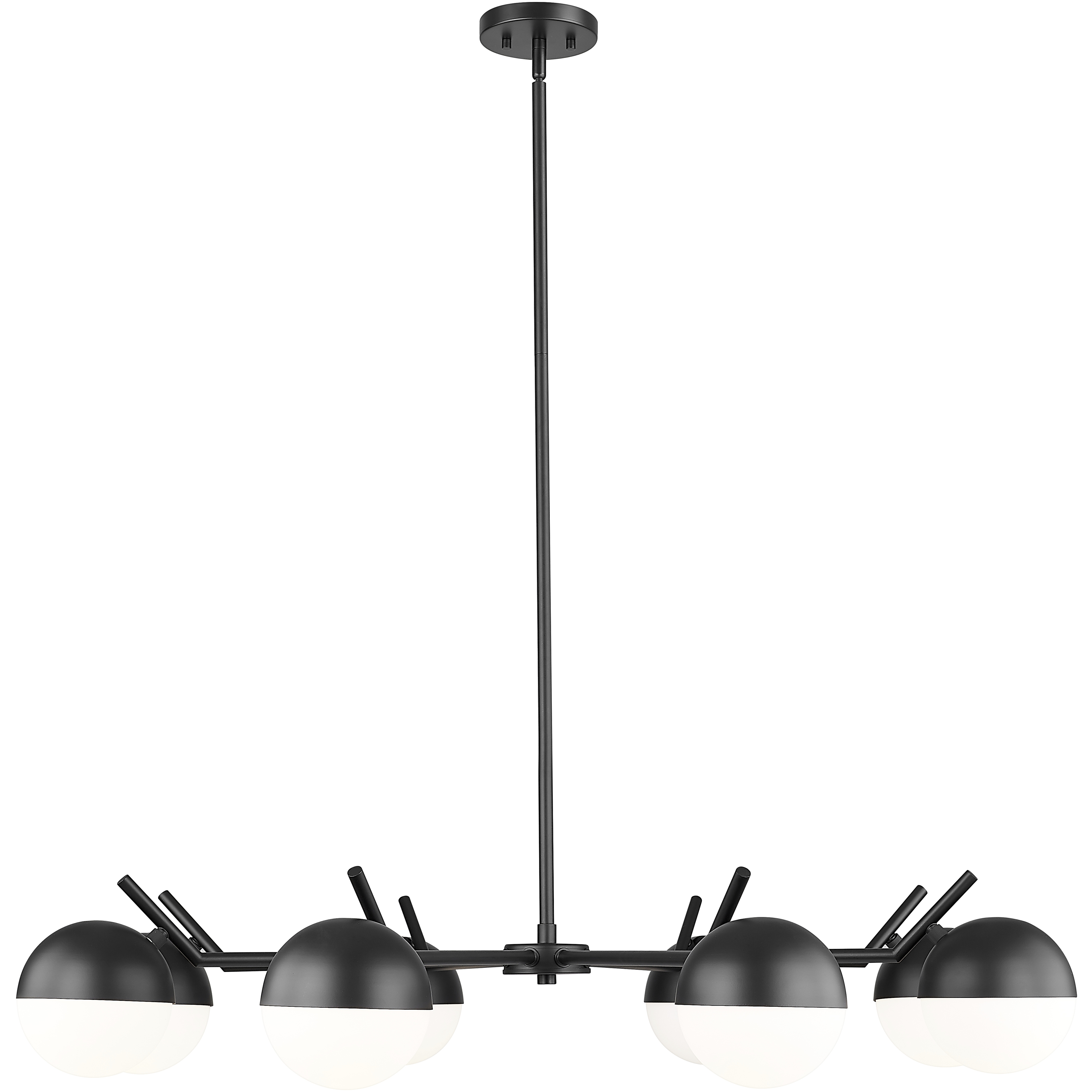Realm Sphere 8 Light 44 inch Matte Black Chandelier Ceiling Light