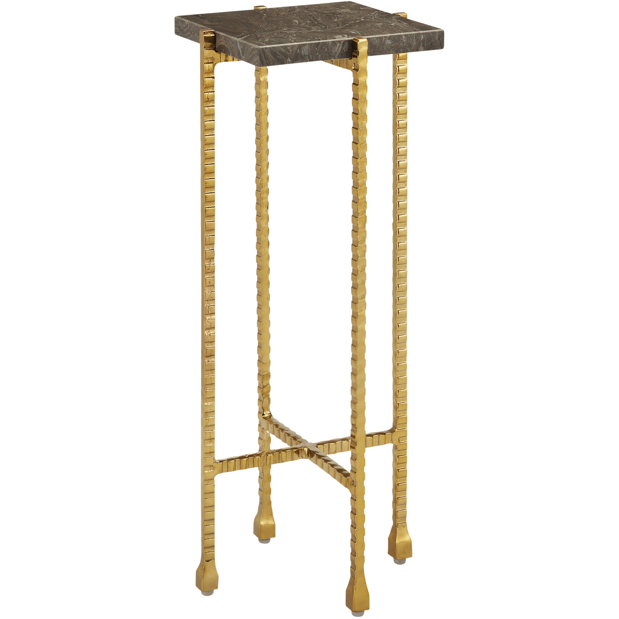 Flying 23.5 X 9.25 inch Natural and Gold Drinks Table