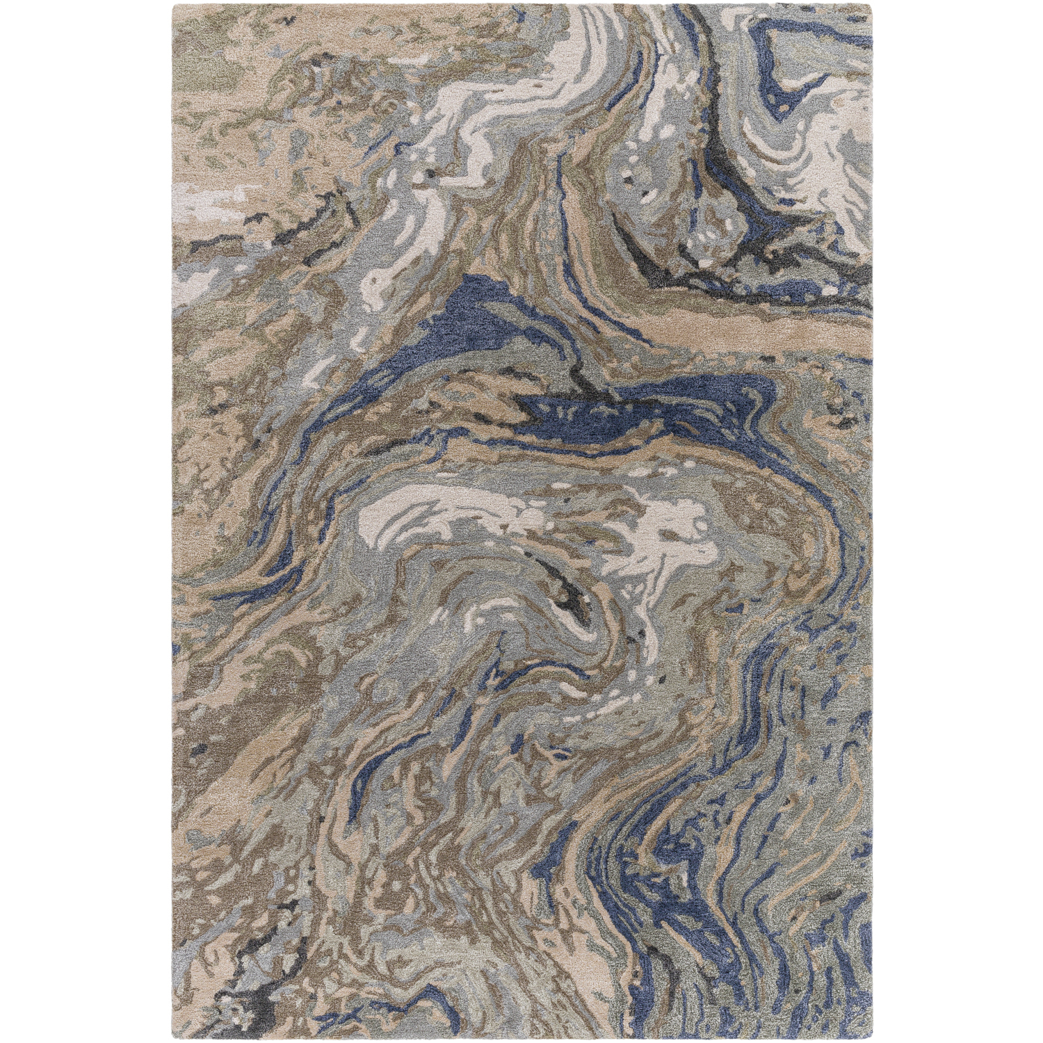 Kavita 180 X 144 inch Prairie Dust / Walnut / Metallic - Silver / Khaki / Ash / Beetle Blue / Lunar Green Handmade Rug in 12 x 15