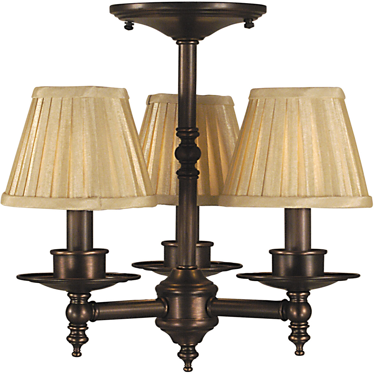 Sheraton 3 Light 14 inch Siena Bronze Semi-Flush Mount Ceiling Light in Sienna Bronze