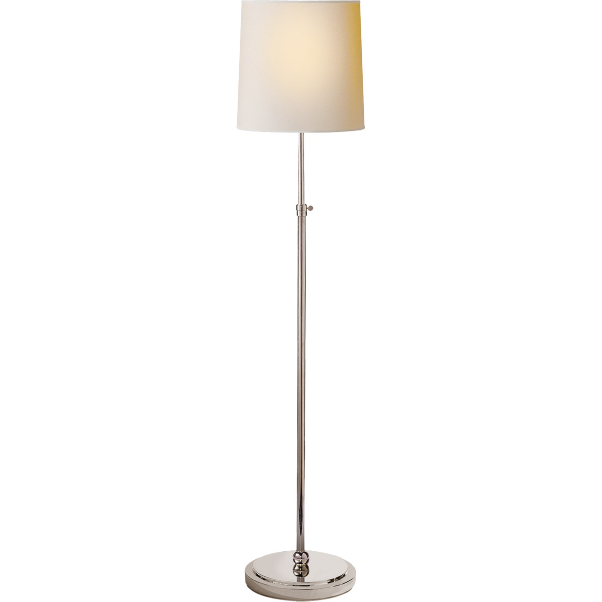 Thomas O'Brien Bryant 44 inch 150 watt Polished Nickel Floor Lamp Portable Light in Natural Paper