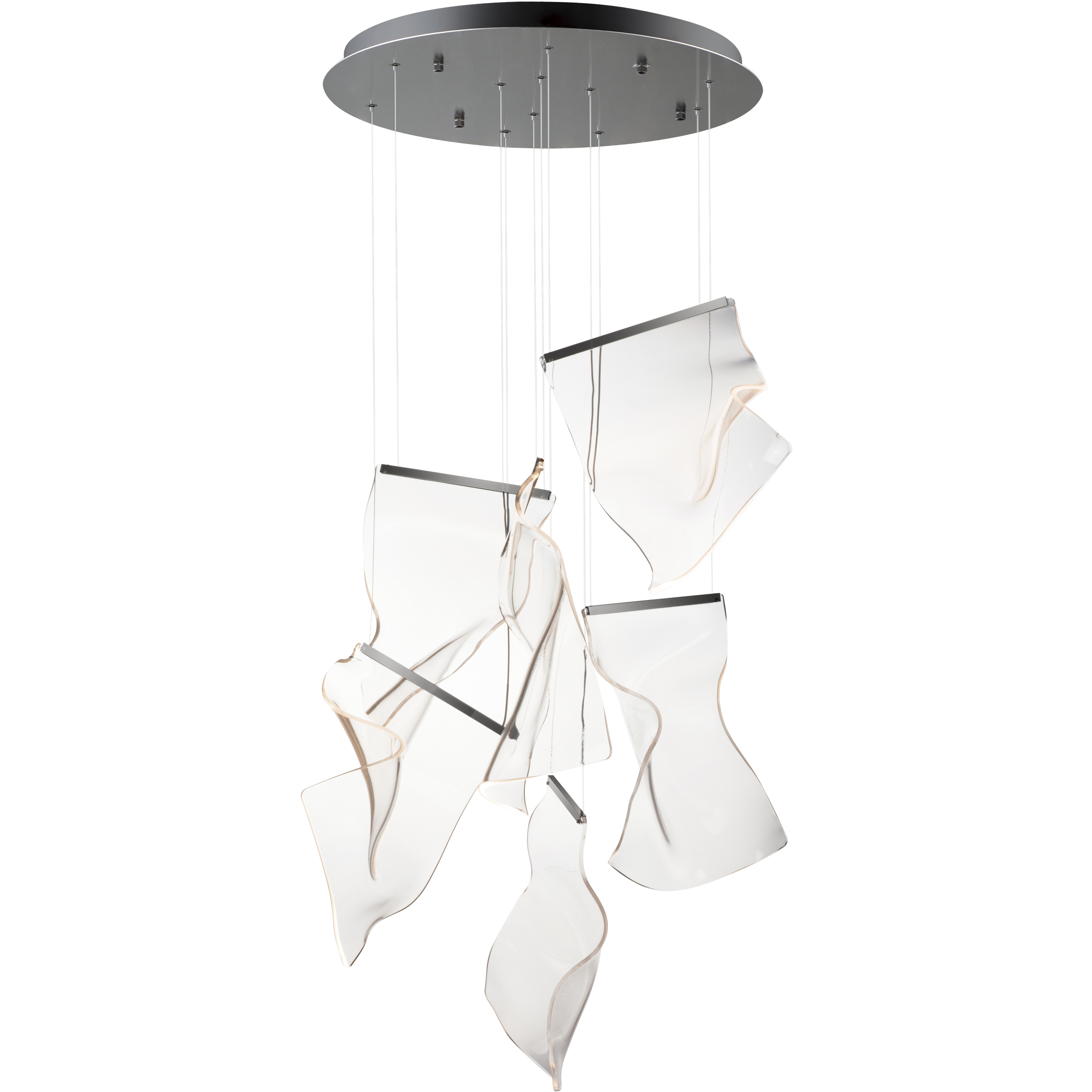 Rinkle LED 21.5 inch Brushed Gunmetal Multi-Light Pendant Ceiling Light