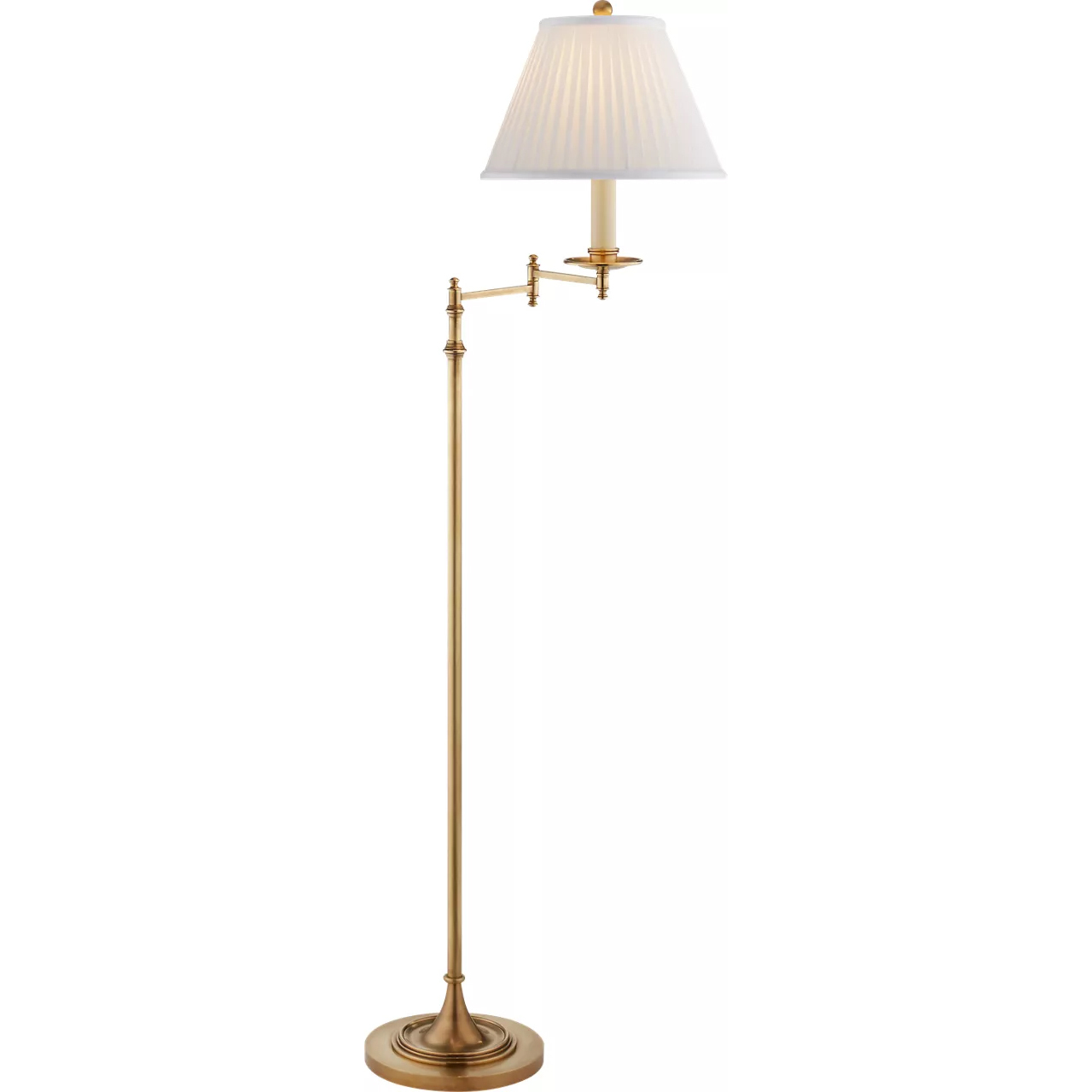 Chapman & Myers Dorchester 51 inch 75 watt Antique-Burnished Brass Swing Arm Floor Lamp Portable Light in Silk