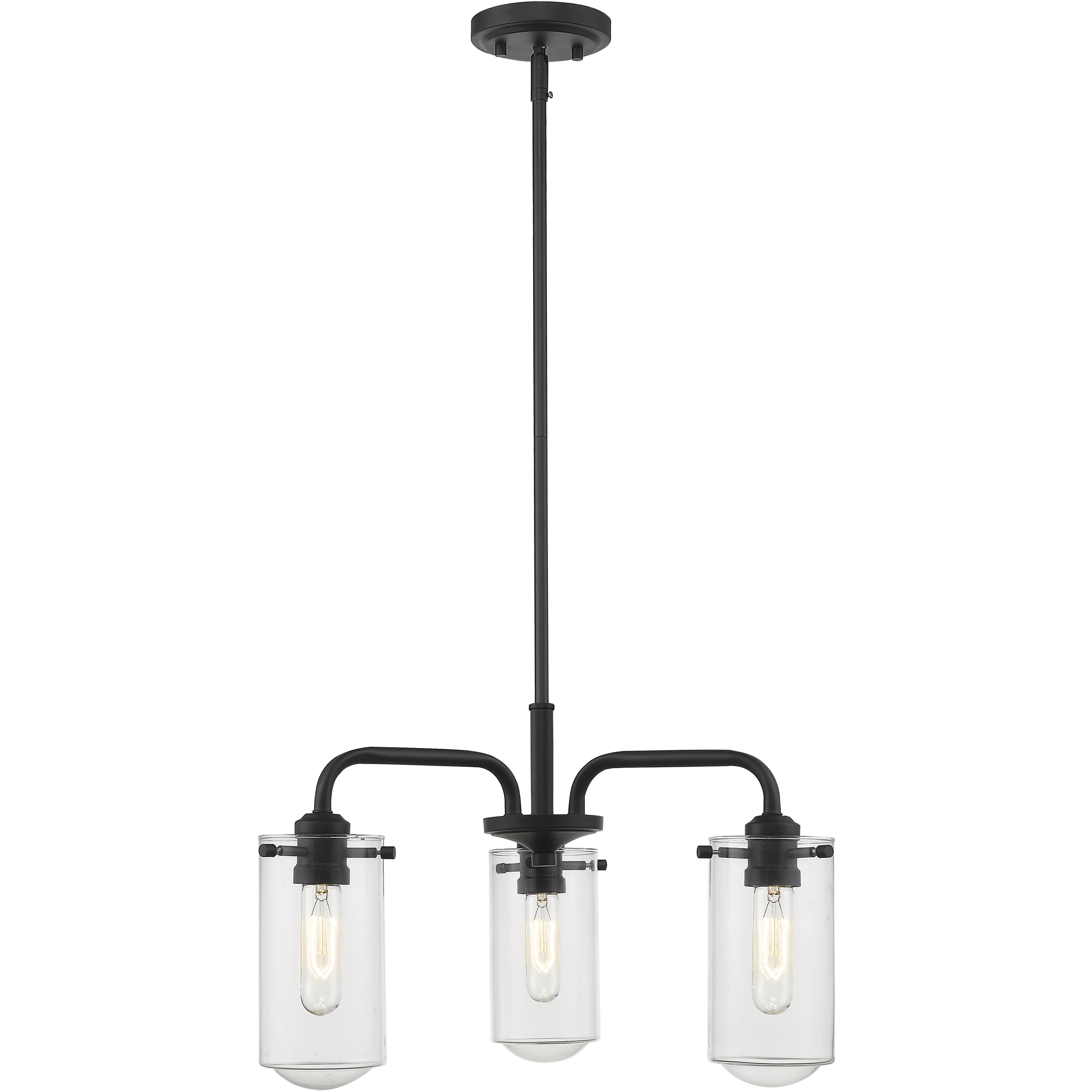 Delaney 3 Light 20 inch Matte Black Chandelier Ceiling Light