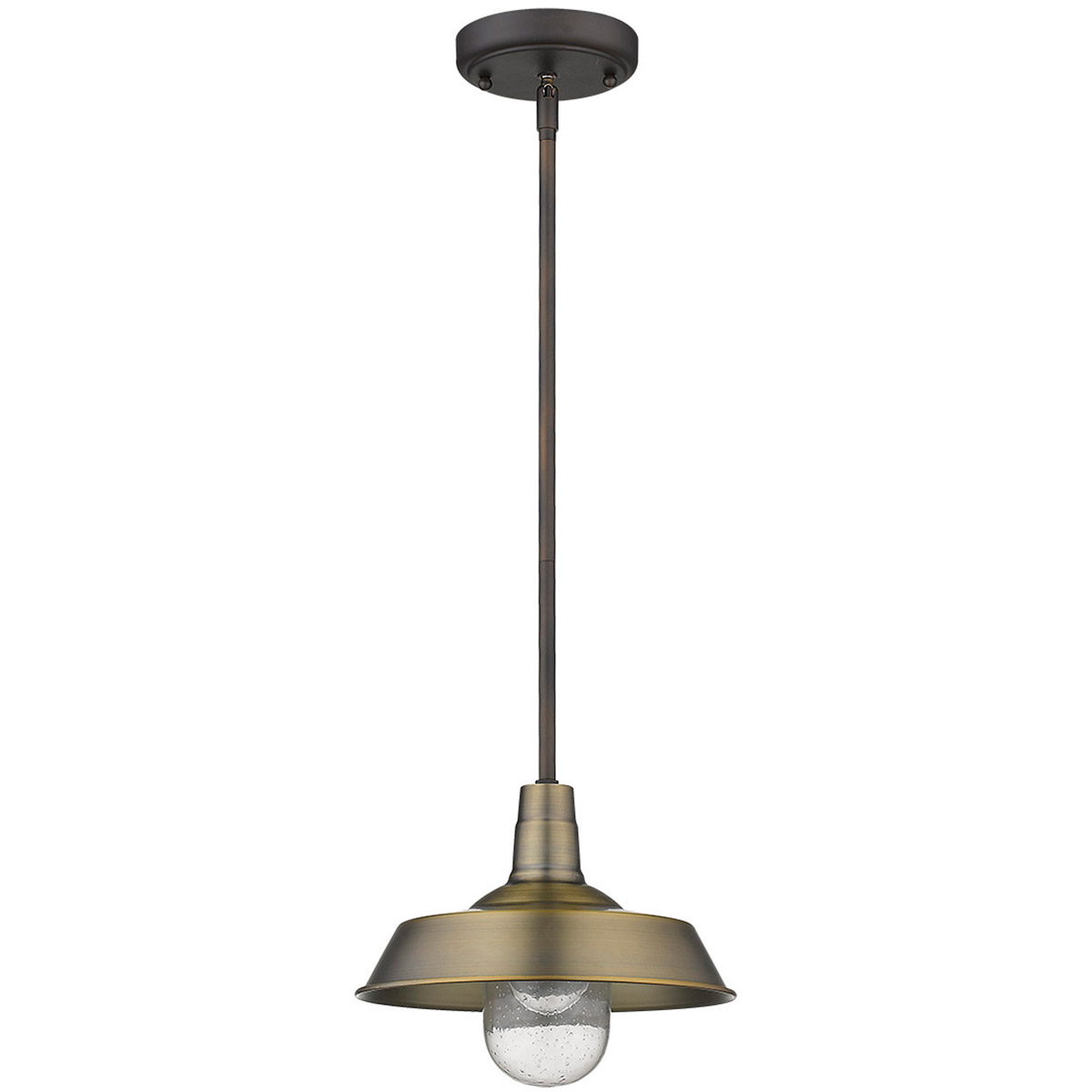 Burry 1 Light 10.25 inch Antique Brass Exterior Convertible Pendant