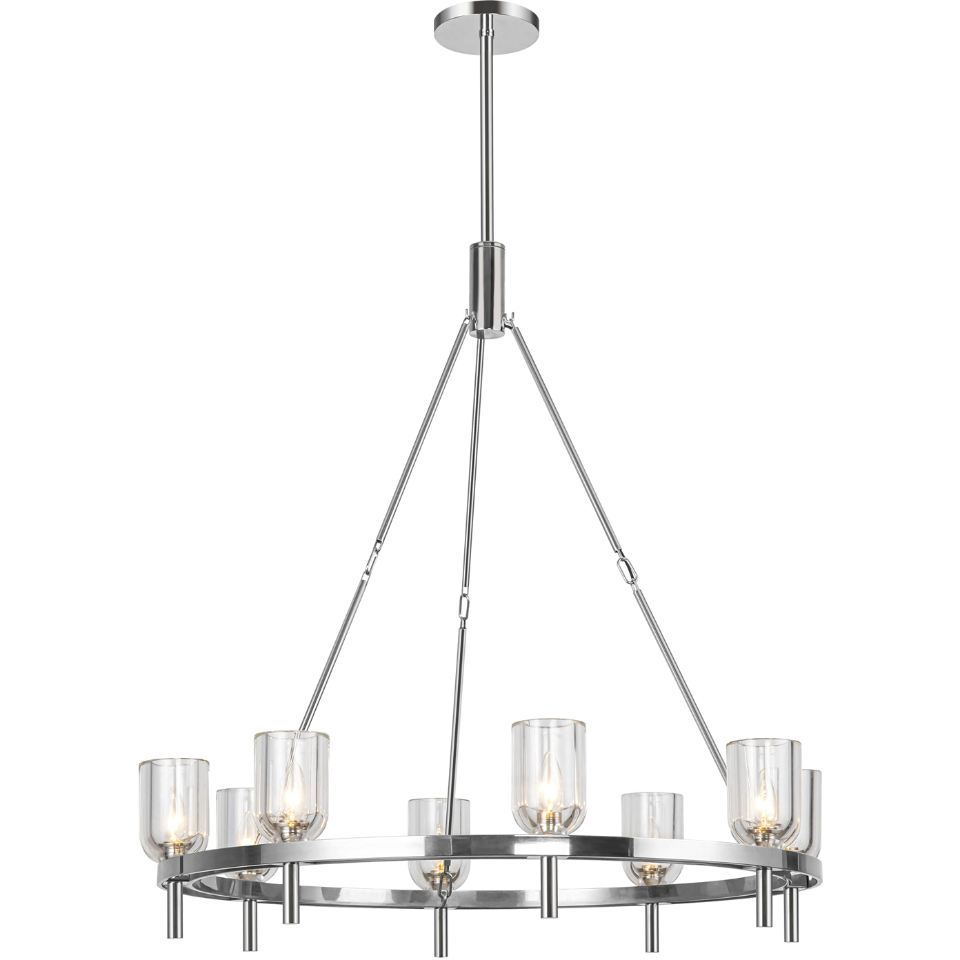 Lucian 8 Light 36.13 inch Polished Nickel/Clear Crystal Chandelier Ceiling Light in Clear Glass