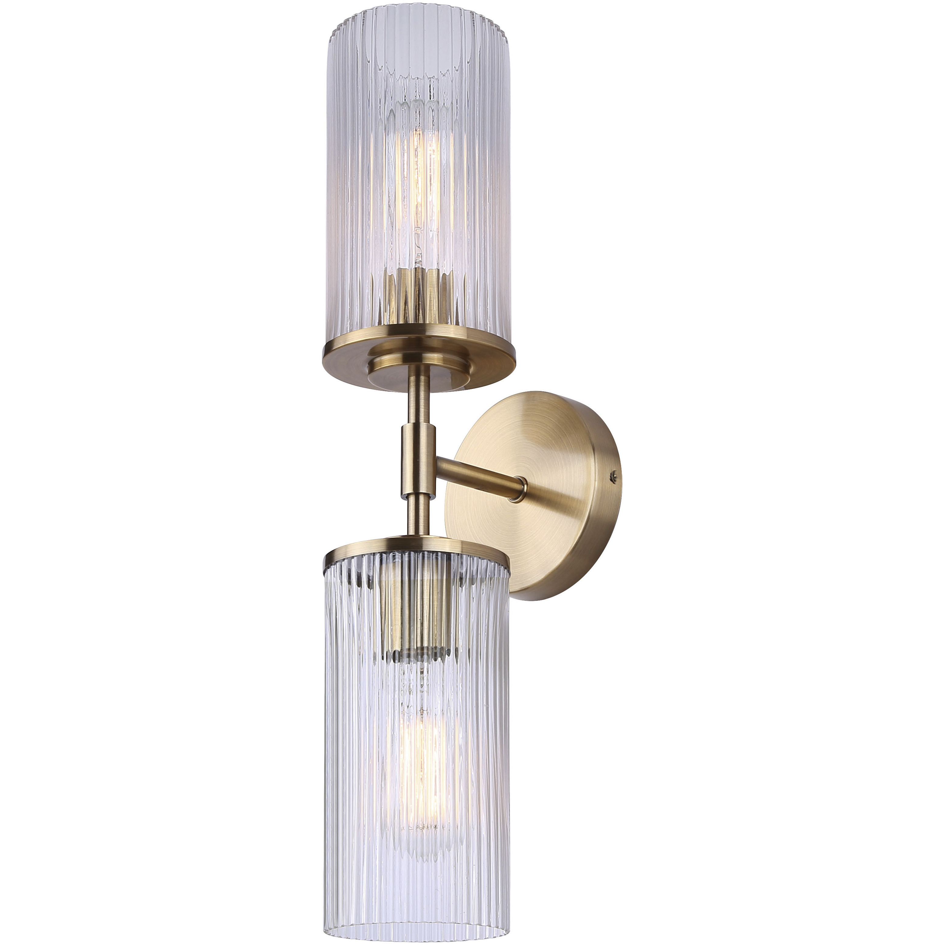 Kinslea 2 Light 6 inch Gold Vanity Light Wall Light in Clear Glass