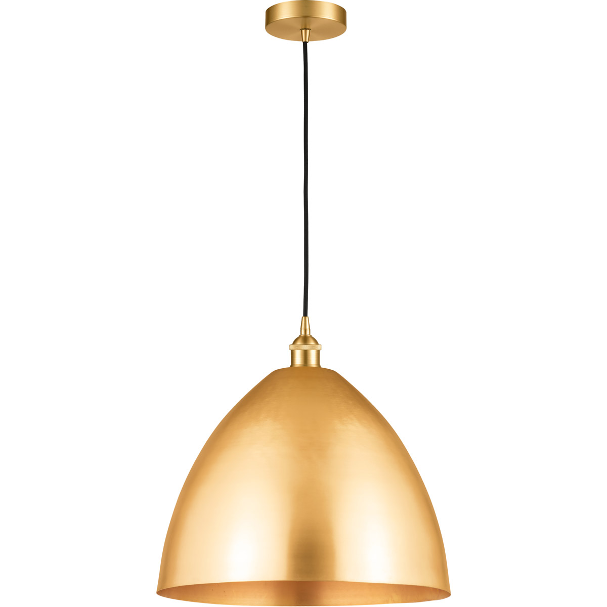 Edison Dome 1 Light 16 inch Satin Gold Mini Pendant Ceiling Light