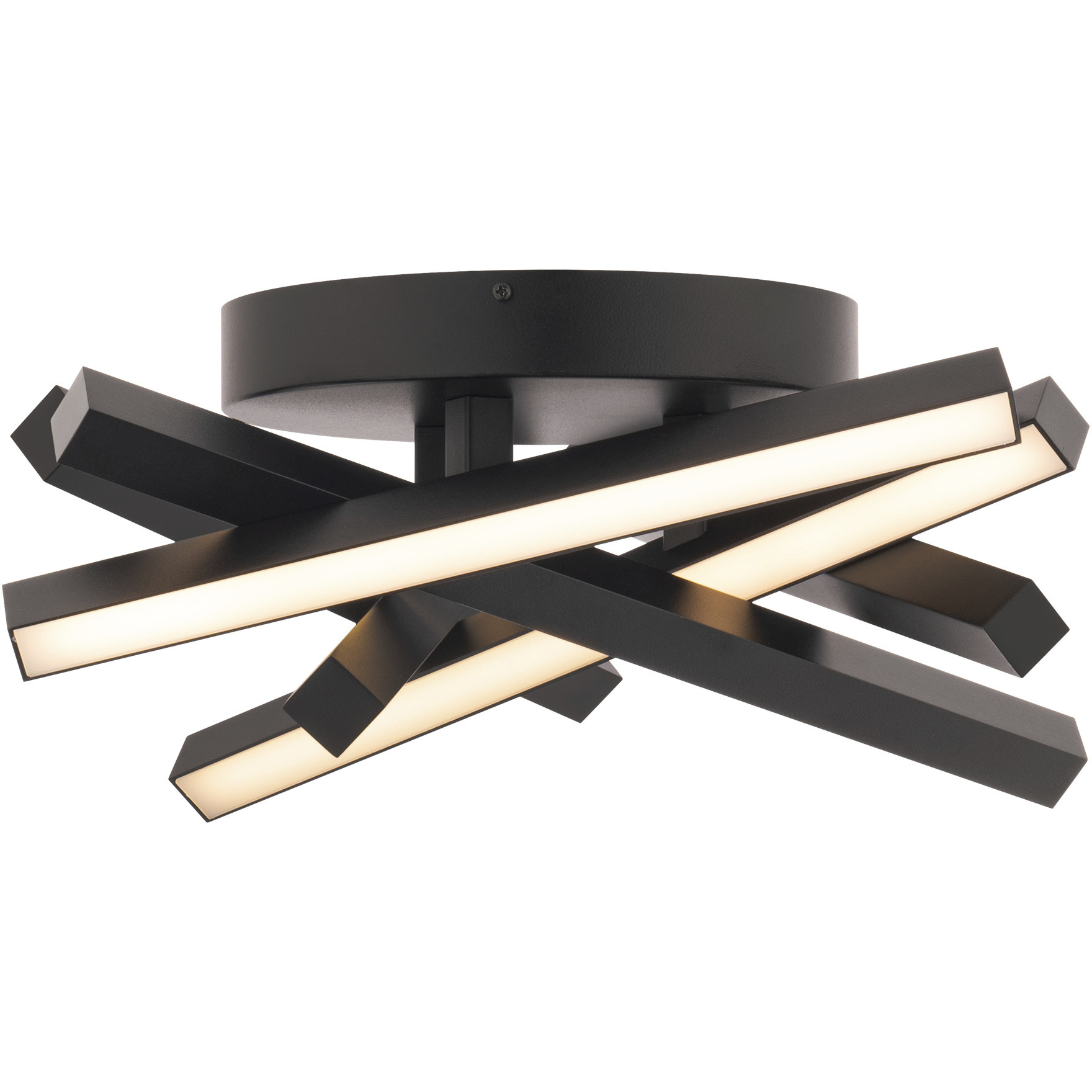 Parallax LED 15 inch Black Semi-Flush Mount Ceiling Light in 3500K, dweLED