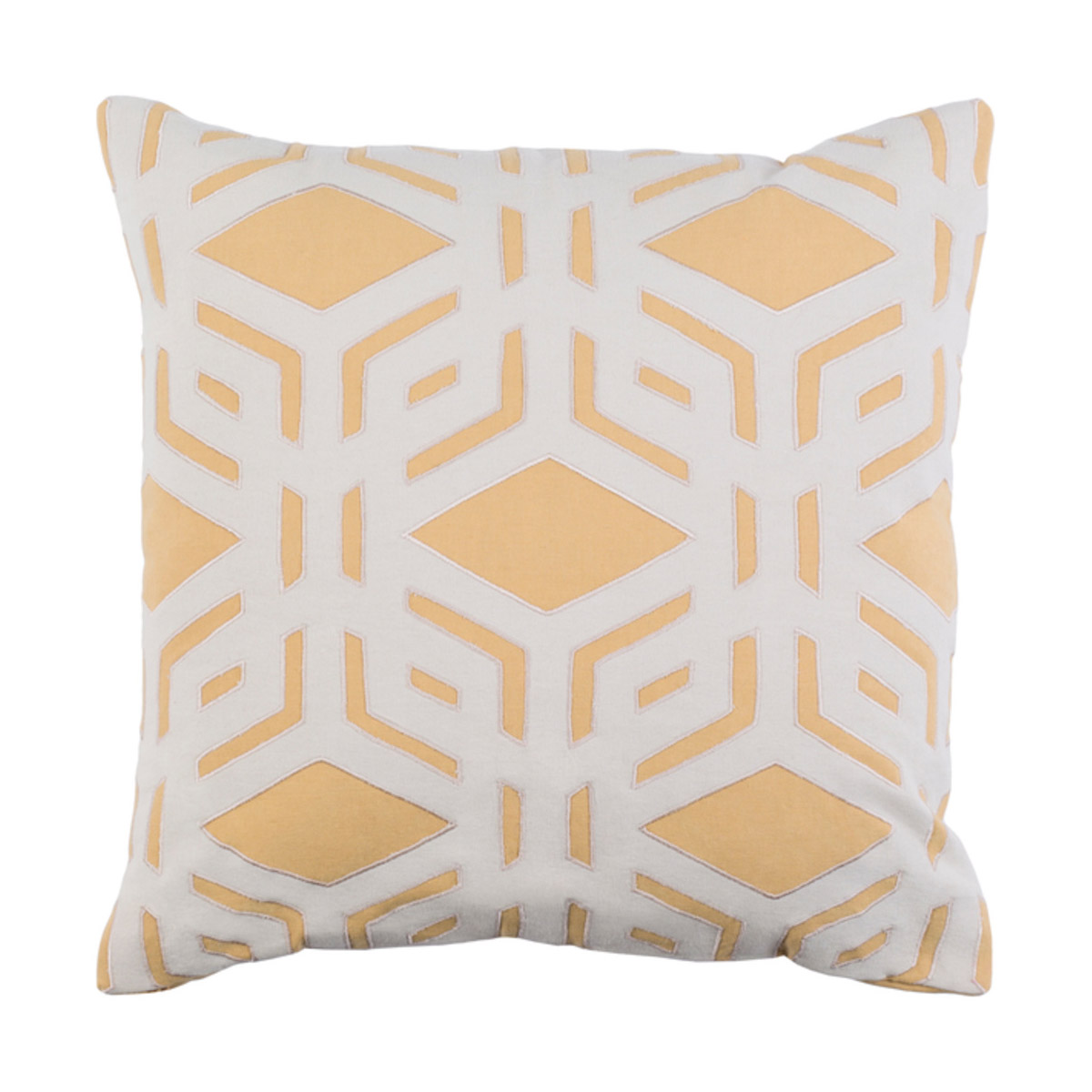Millbrook 22 X 22 inch Mustard and Ivory Pillow