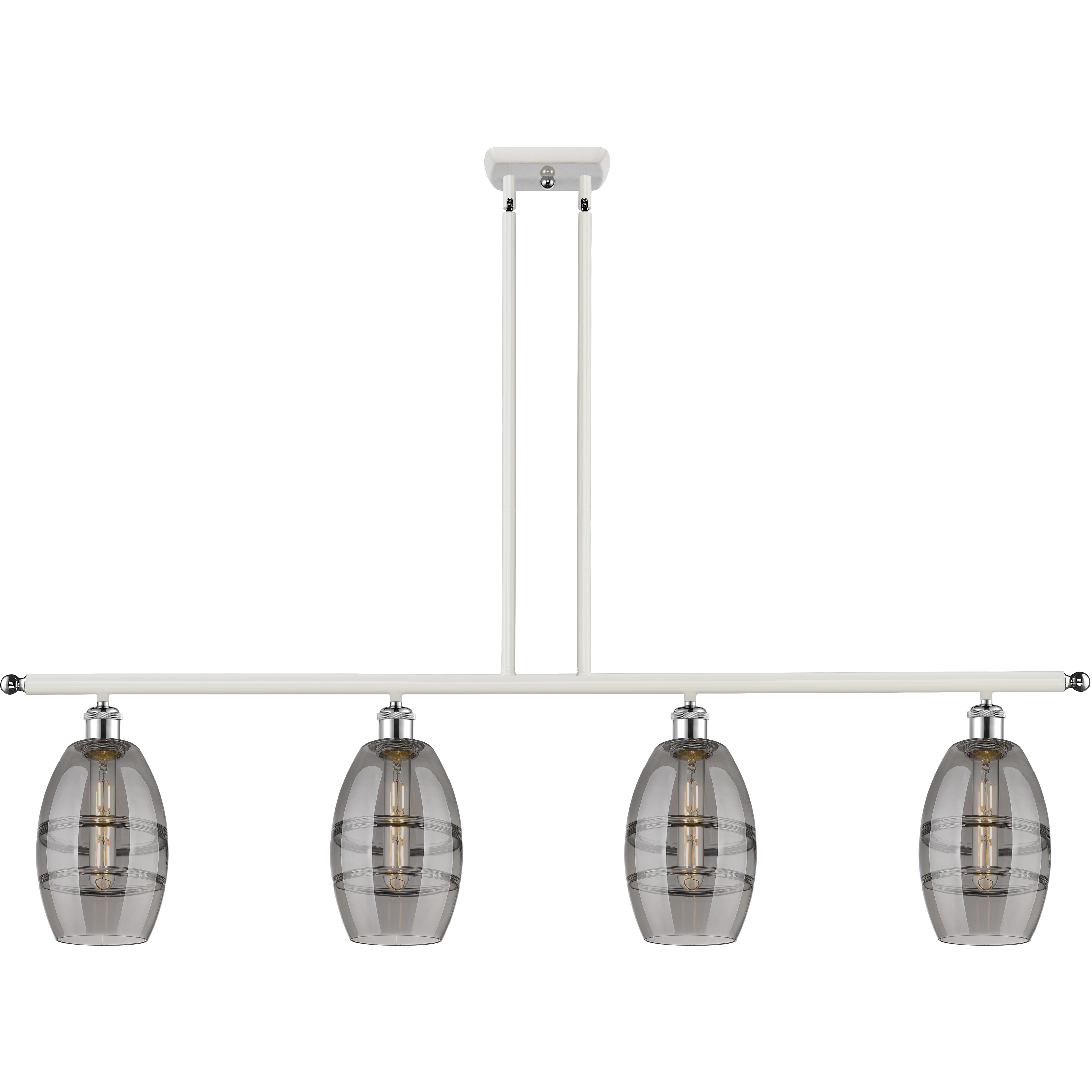 Ballston Vaz 4 Light 48 inch White Polished Chrome Stem Hung Island Light Ceiling Light