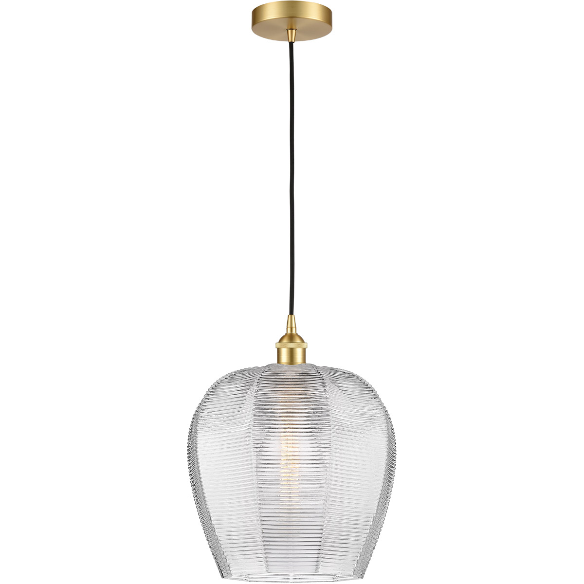 Edison Norfolk 1 Light 12 inch Satin Gold Mini Pendant Ceiling Light