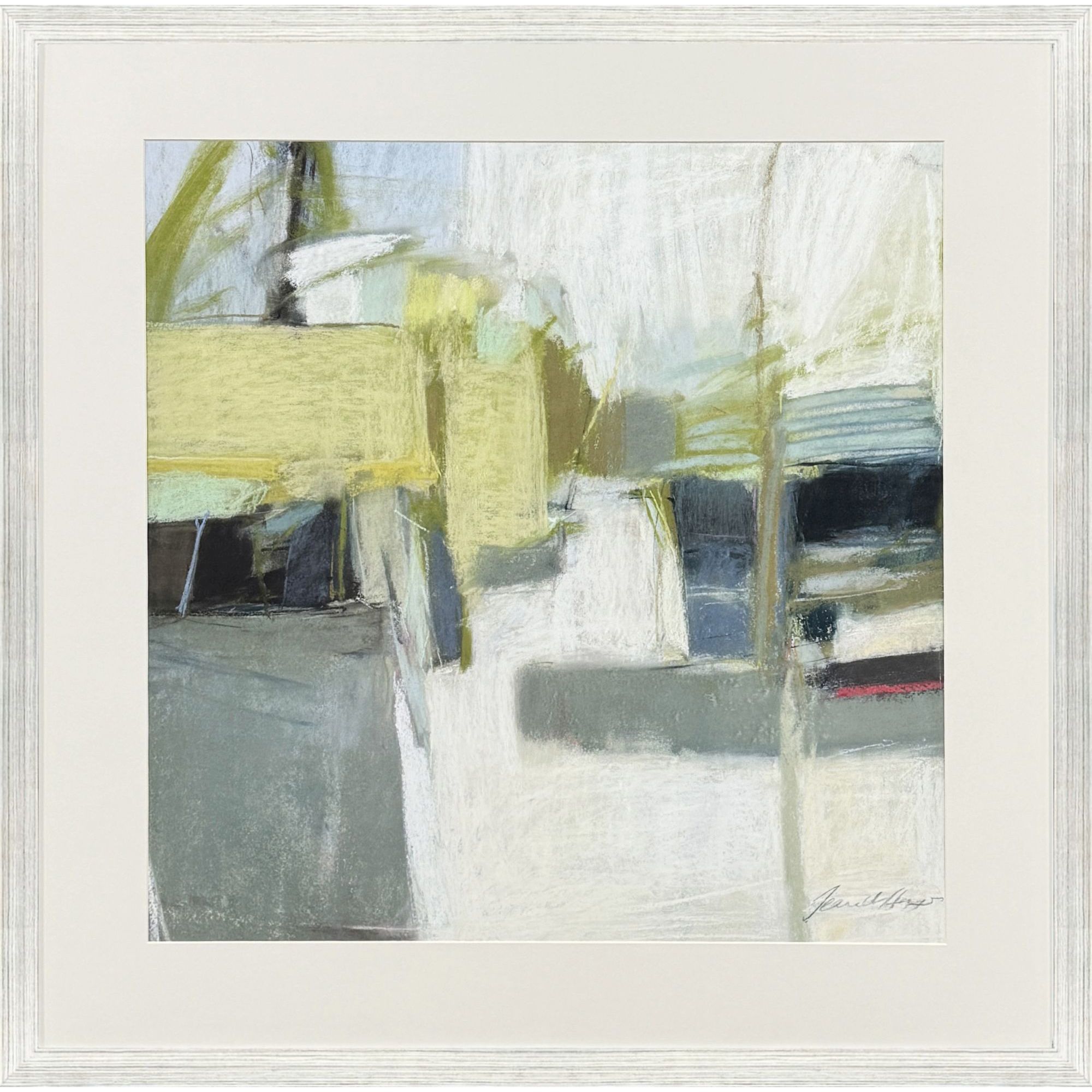 Spring Light Green and Blue and Multi and White Framed Art